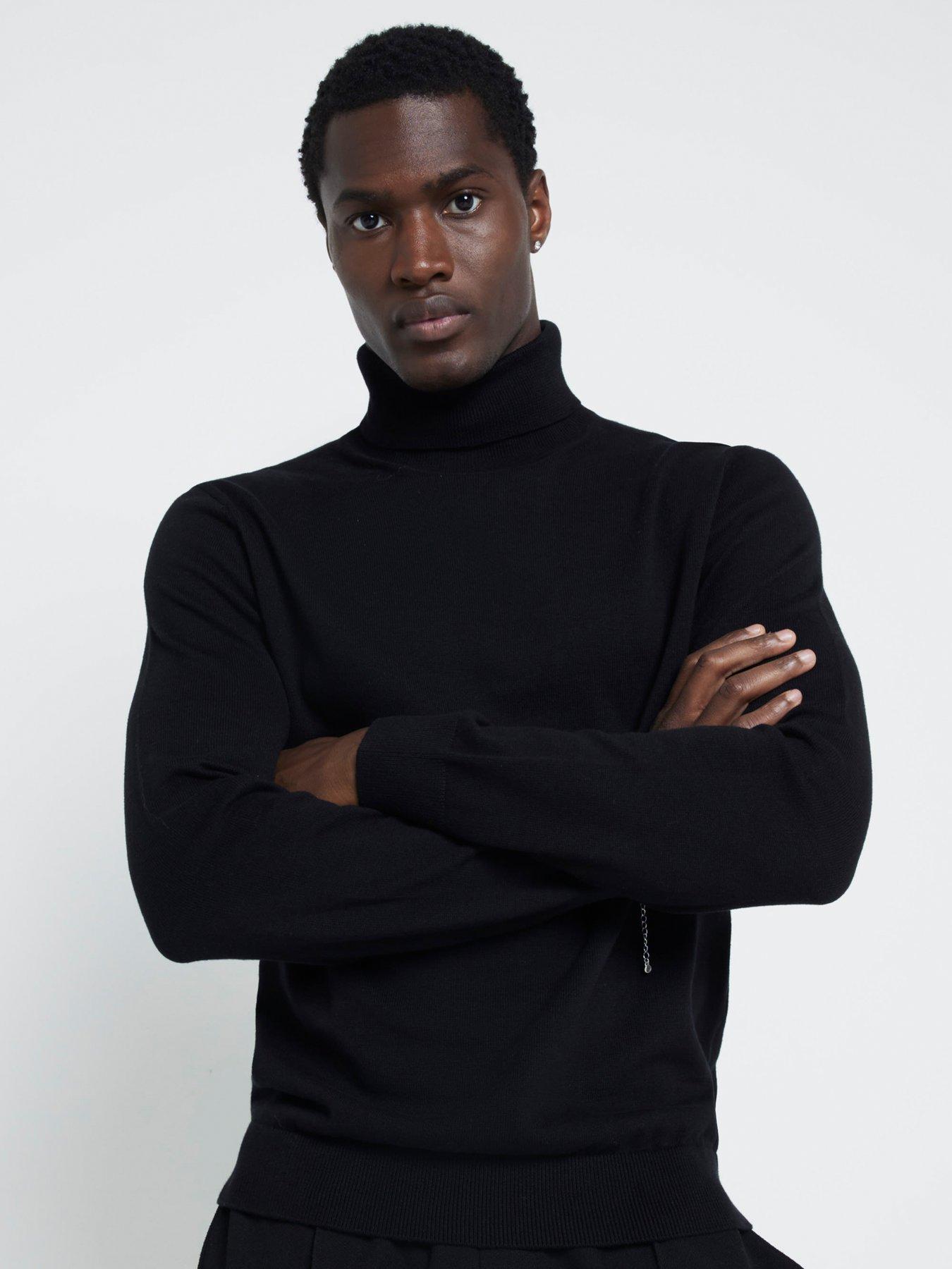 river-island-slim-fit-roll-neck-knitted-jumper-black