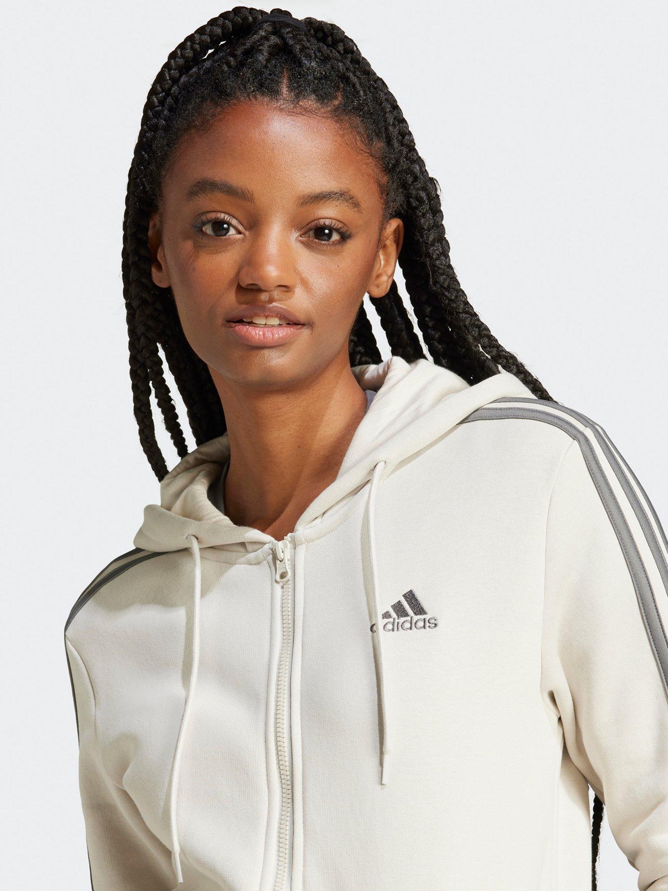 adidas-sportswear-womens-essentials-3-stripes-full-zip-fleece-hoodie-beigedetail