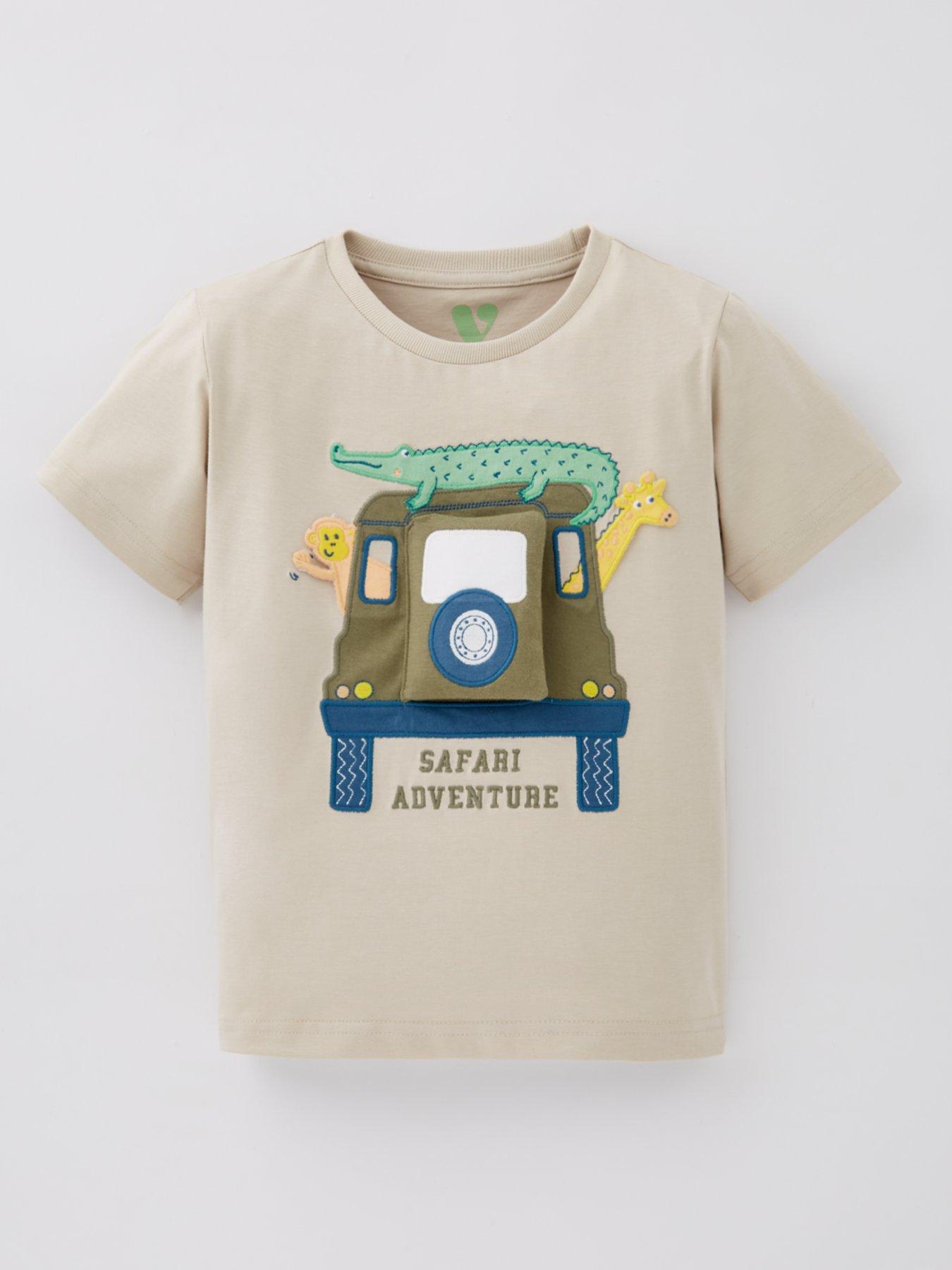 undefined Boys Safari 3D Effect T-Shirt - Beige