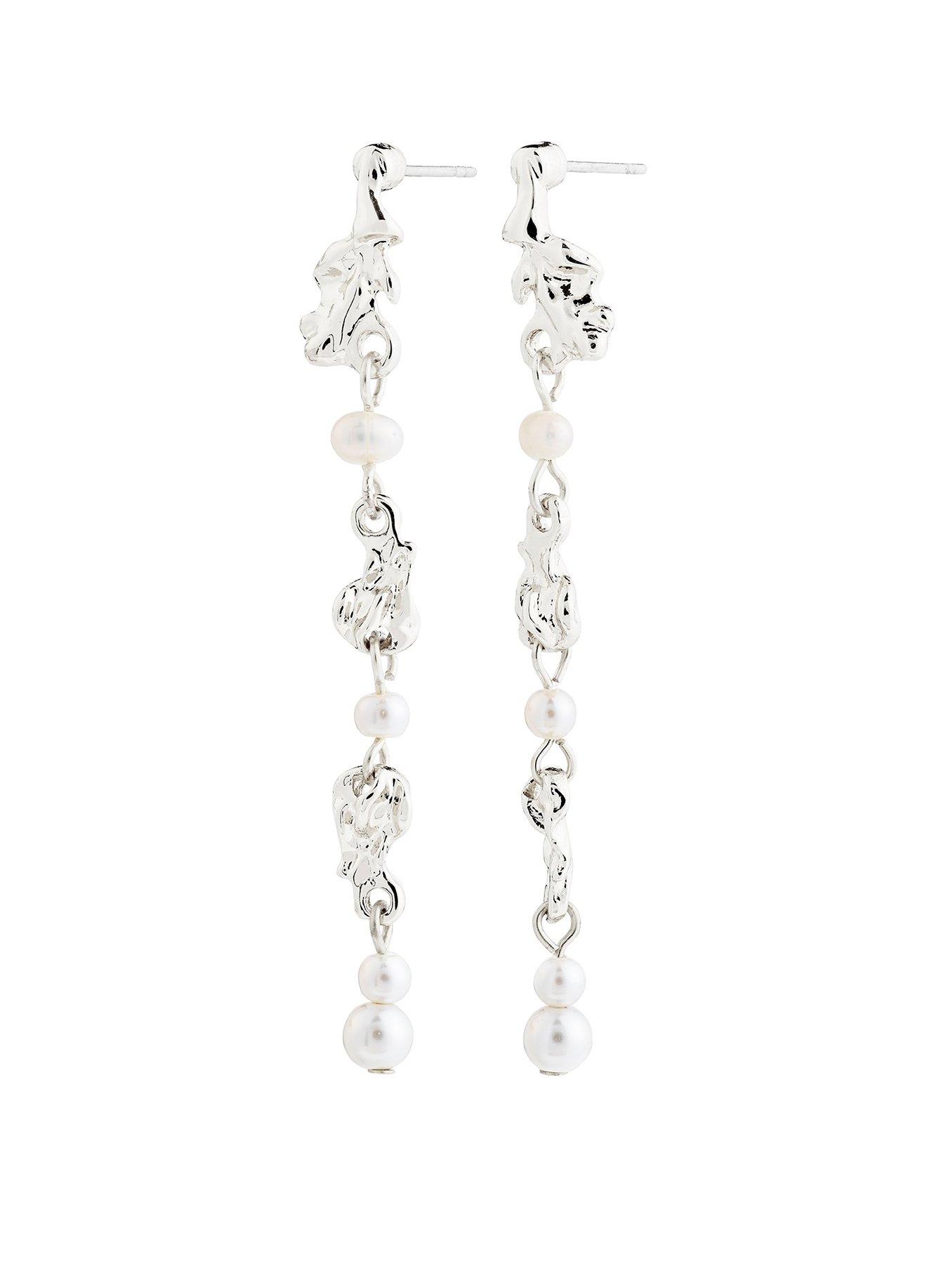 Pilgrim SLOAN pearl earrings silver-plated