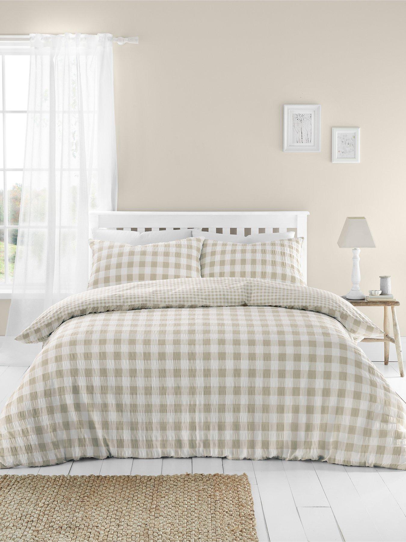 catherine-lansfield-seersucker-gingham-check-duvet-cover-set