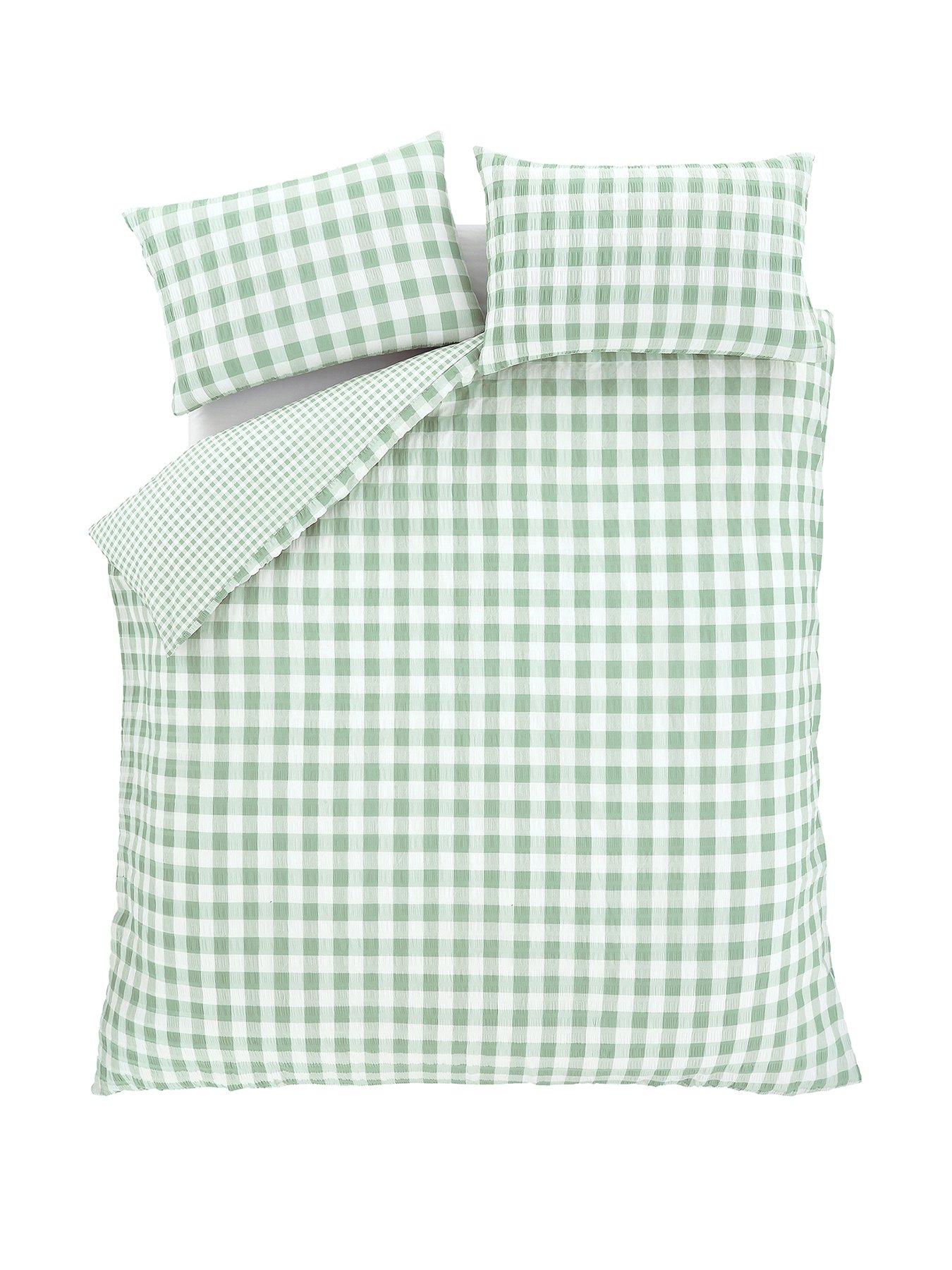 catherine-lansfield-seersucker-gingham-check-duvet-cover-setstillFront