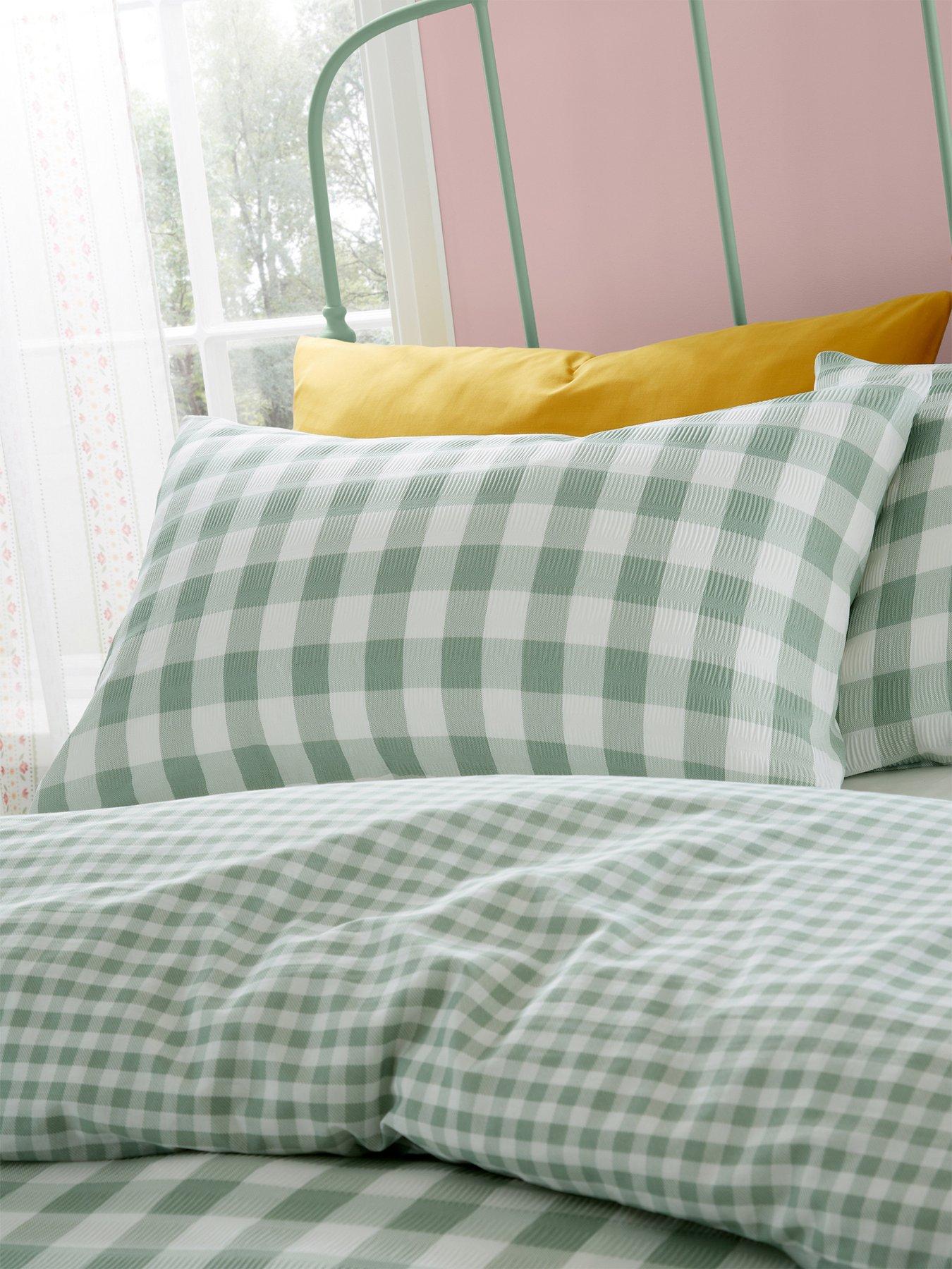 catherine-lansfield-seersucker-gingham-check-duvet-cover-setoutfit