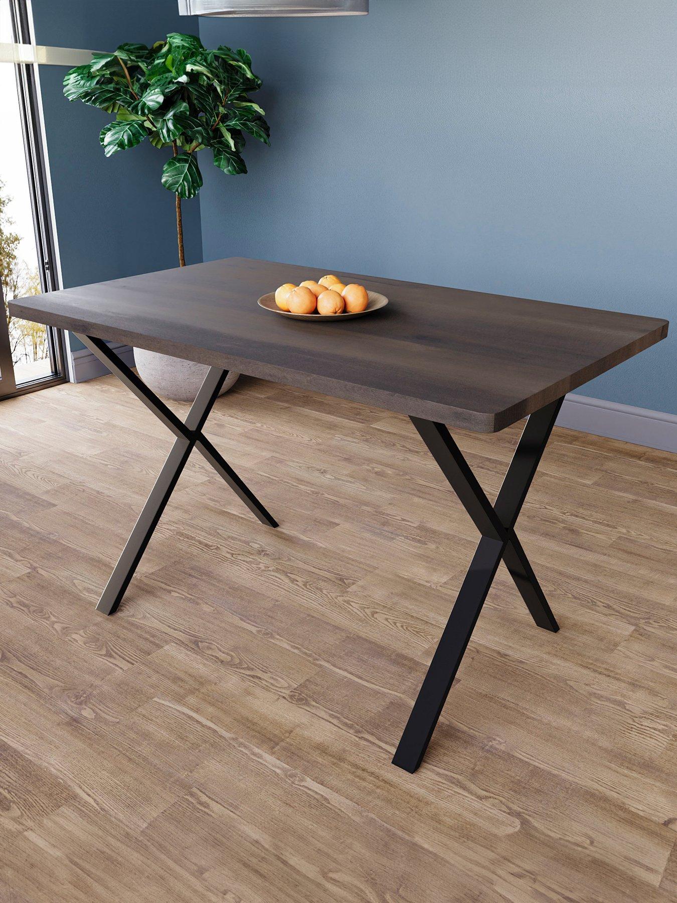 Image of Vida Designs Havenwood 4 Seater Dining Table With X Shape Legs