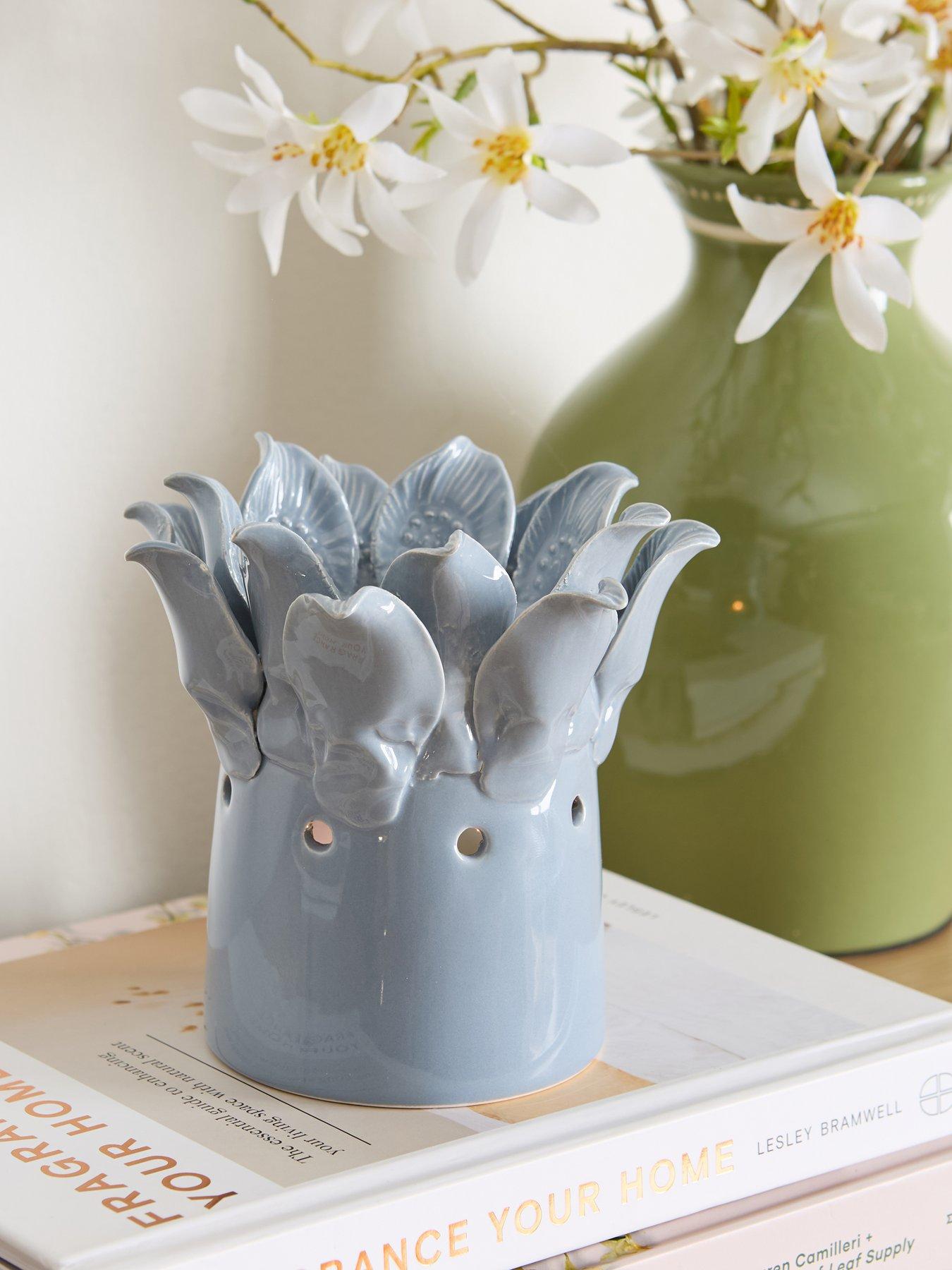 undefined Lotus Flower Wax Burner - Blue