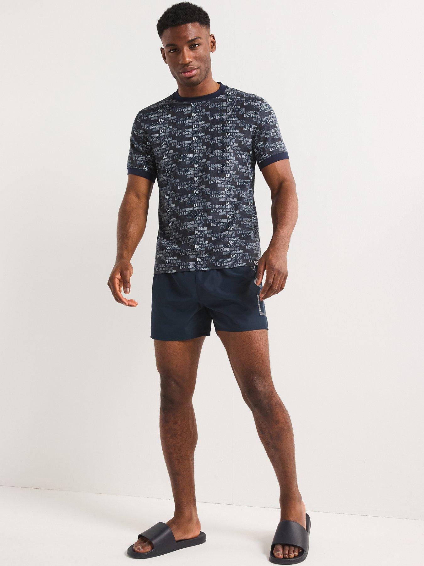 Image 3 of 4 of EA7 Emporio Armani Logo Swim Shorts - Dark Blue