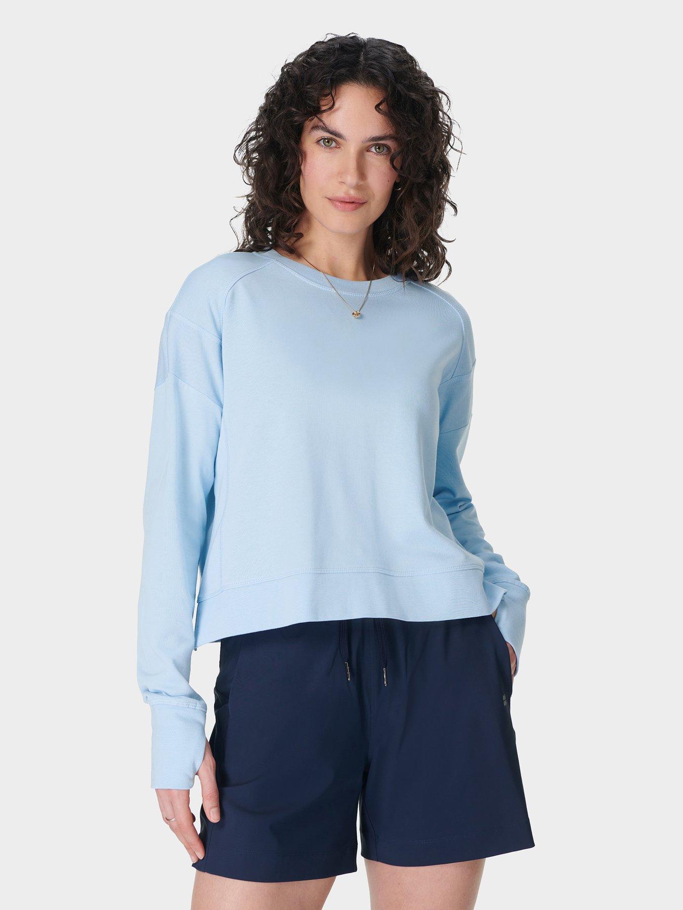 Image 1 of 5 of Sweaty Betty Womens Training After Class Sweatshirt - Blue