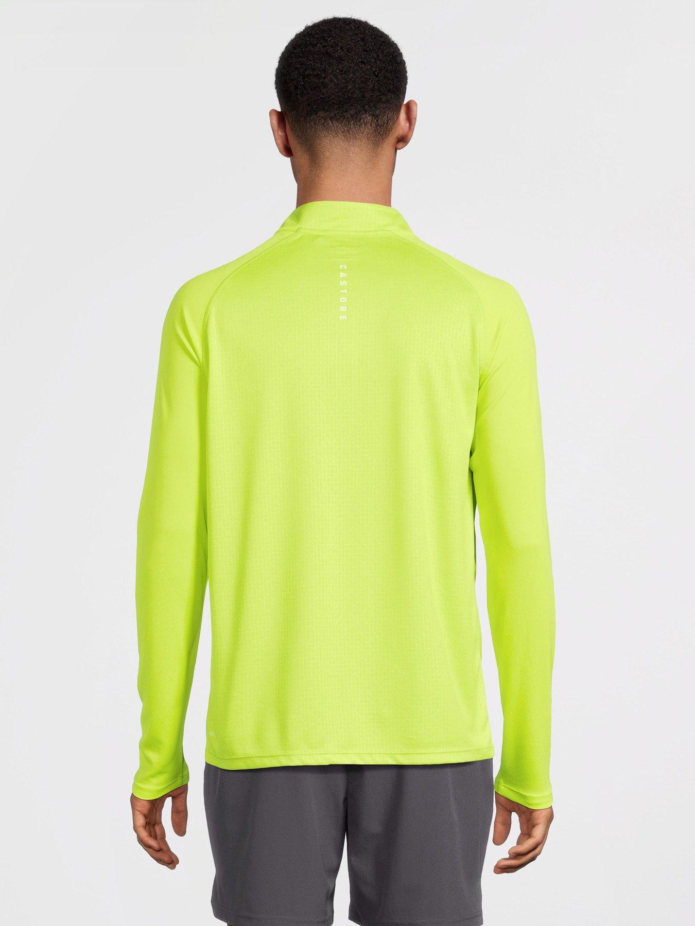 Image 2 of 5 of Castore Men's Training Adapt 1/4 Zip Long Sleeve Top - Acid Lime/White