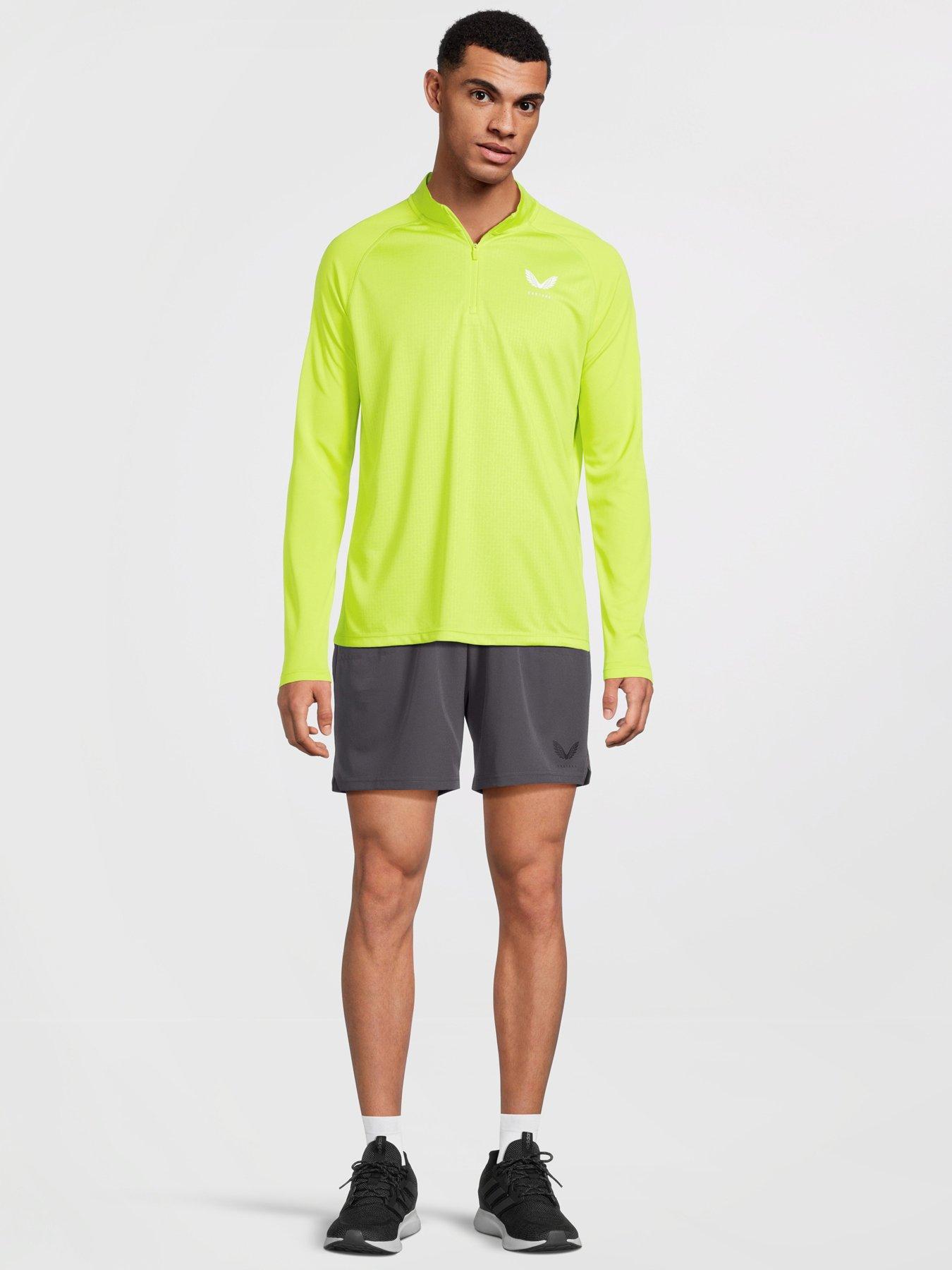 Image 3 of 5 of Castore Men's Training Adapt 1/4 Zip Long Sleeve Top - Acid Lime/White