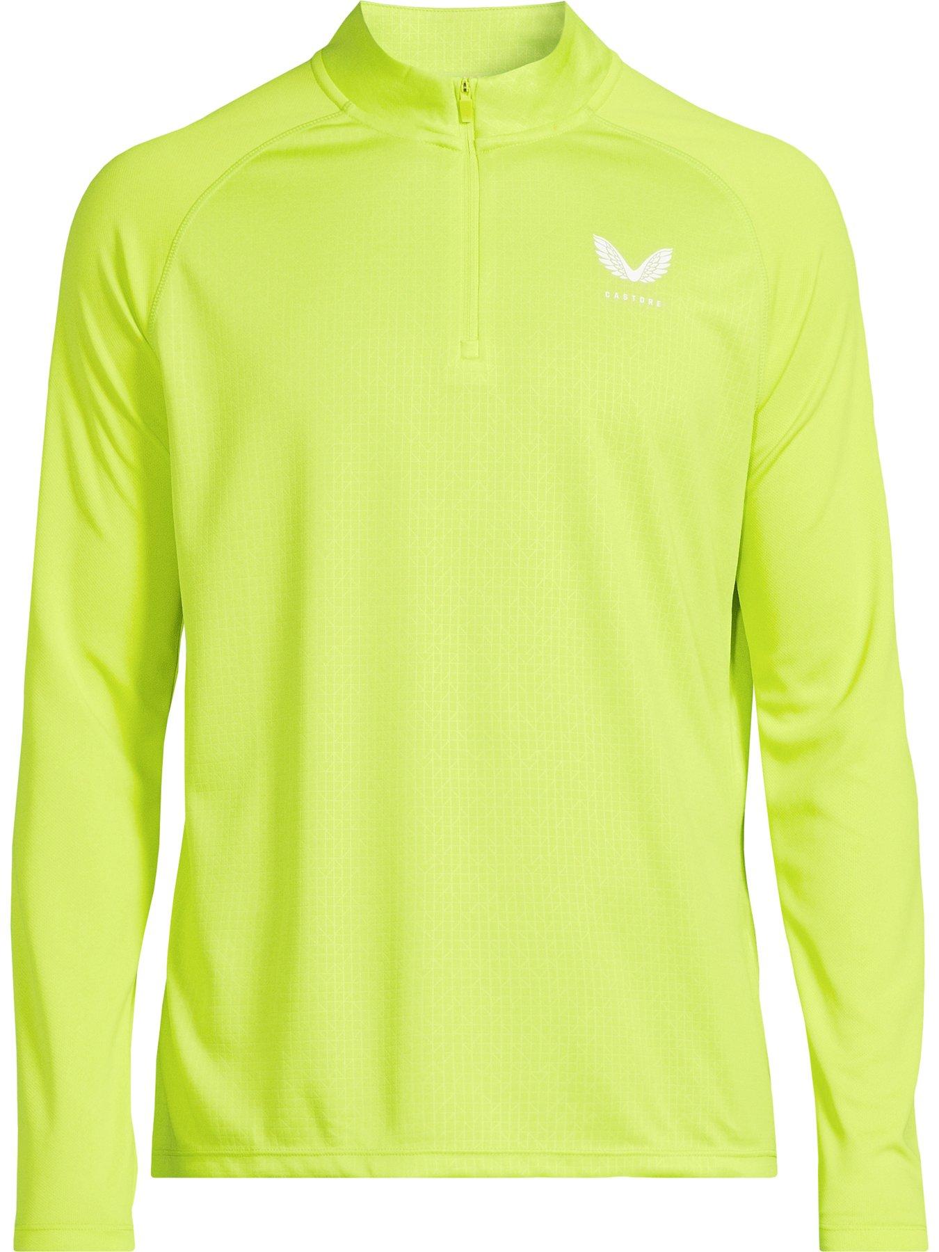 Image 5 of 5 of Castore Men's Training Adapt 1/4 Zip Long Sleeve Top - Acid Lime/White