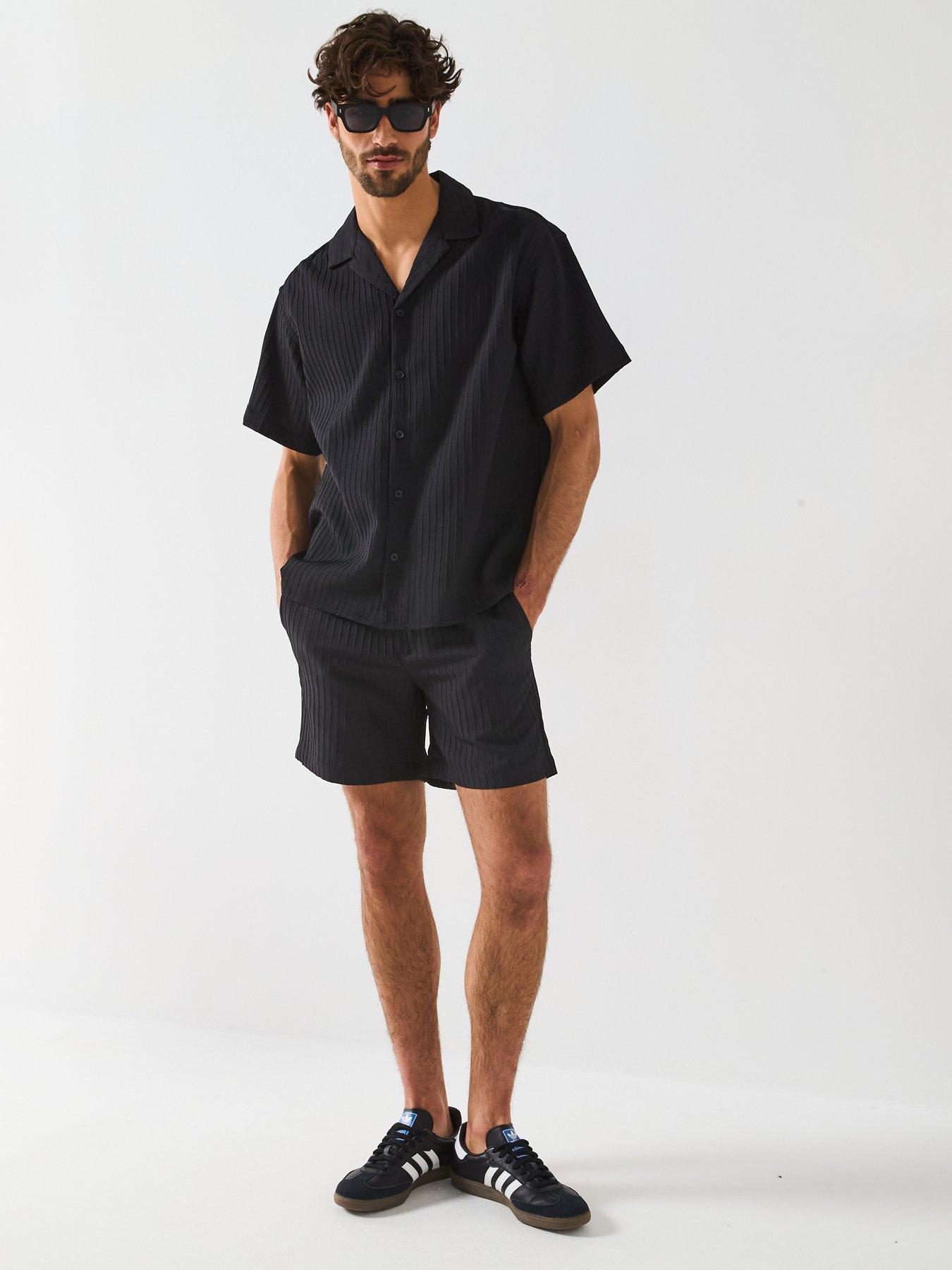Image 3 of 5 of Jack & Jones Massimo Resort Shirt And Shorts Set - Black