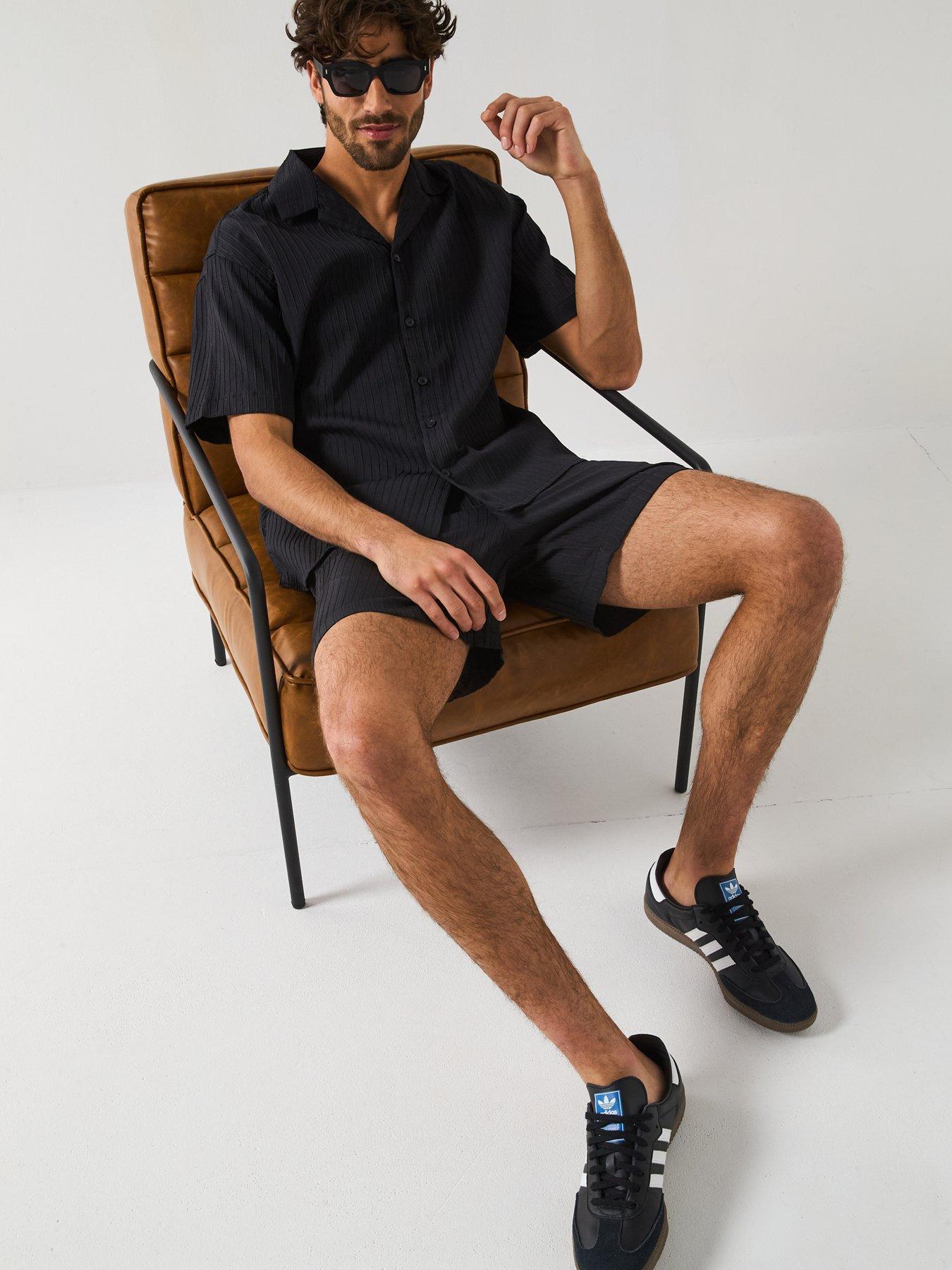 Image 4 of 5 of Jack & Jones Massimo Resort Shirt And Shorts Set - Black
