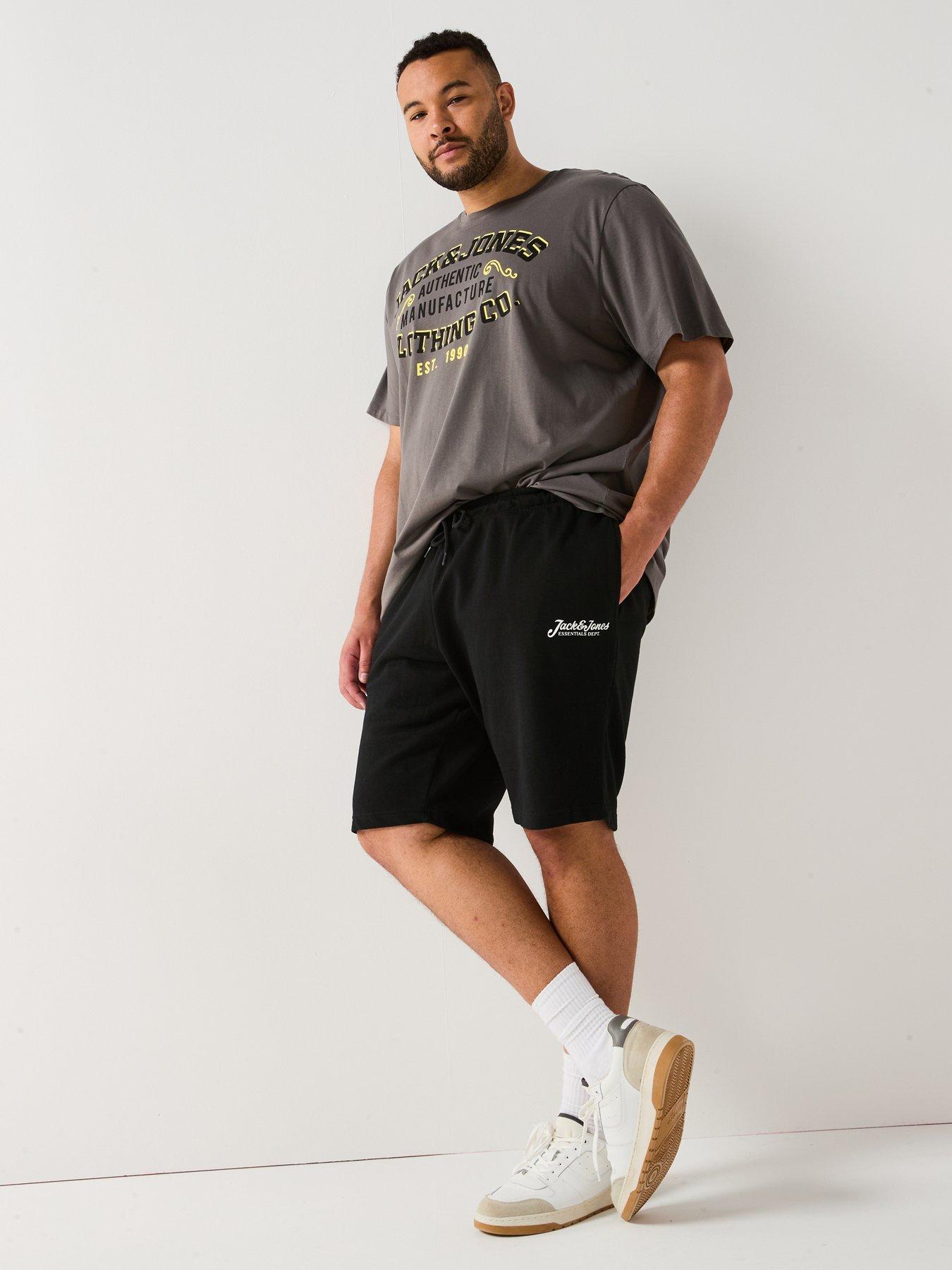 Image 6 of 7 of Jack & Jones Big Tall 2-Pack Sweat Shorts - White Melange