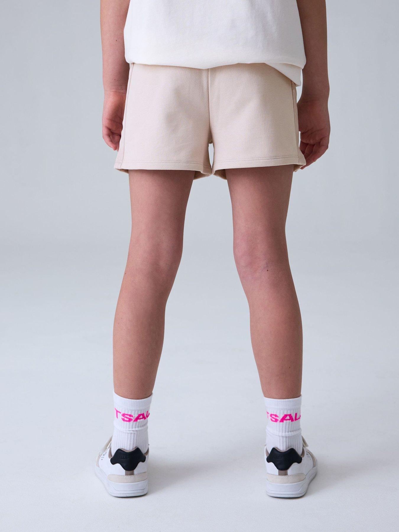 Image 6 of 7 of smALLSAINTS Girls Logo Drawstring Shorts - Light Pink