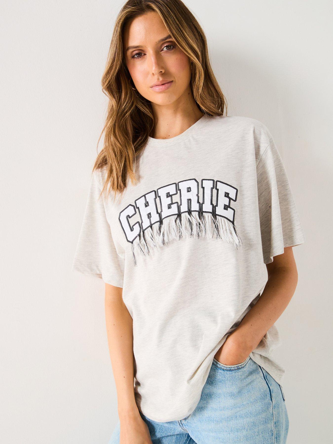 v-by-very-cherie-fringe-oversized-tshirt