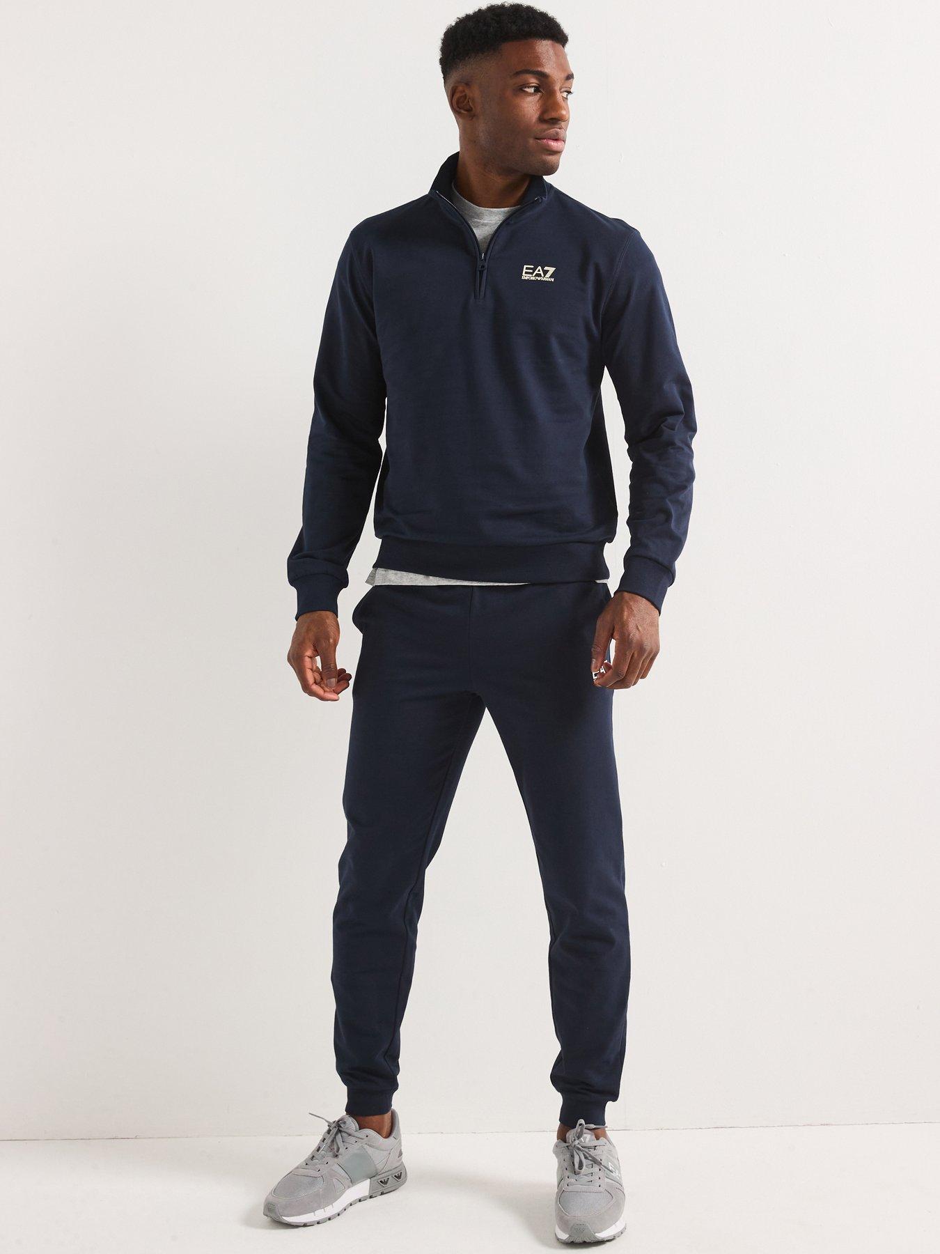 undefined Ea7 Emporio Armani Train Visibility Zip Neck Tracksuit - Dark Blue