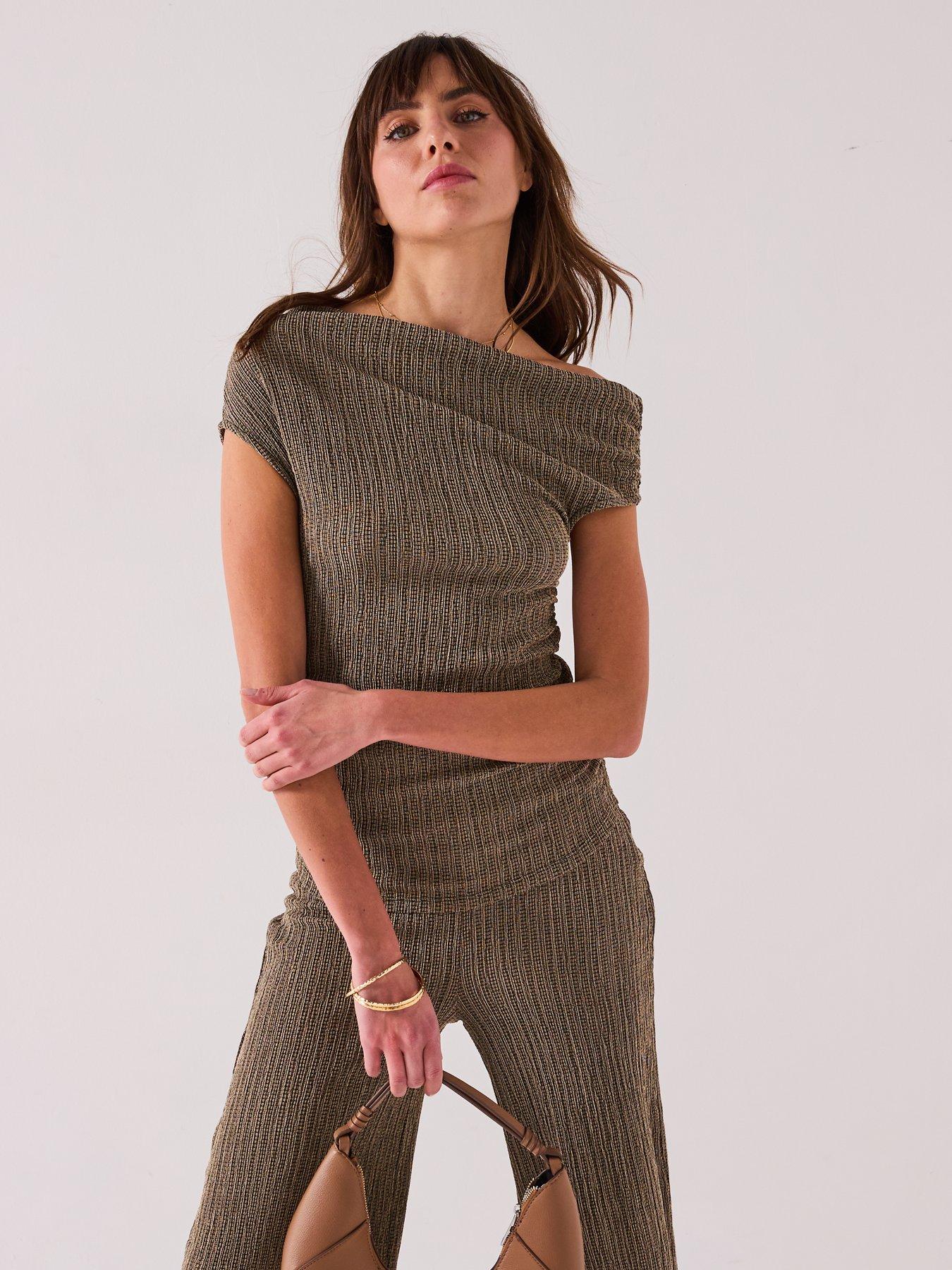 V by Very Textured Asymmetric Top Co-Ord - Mono