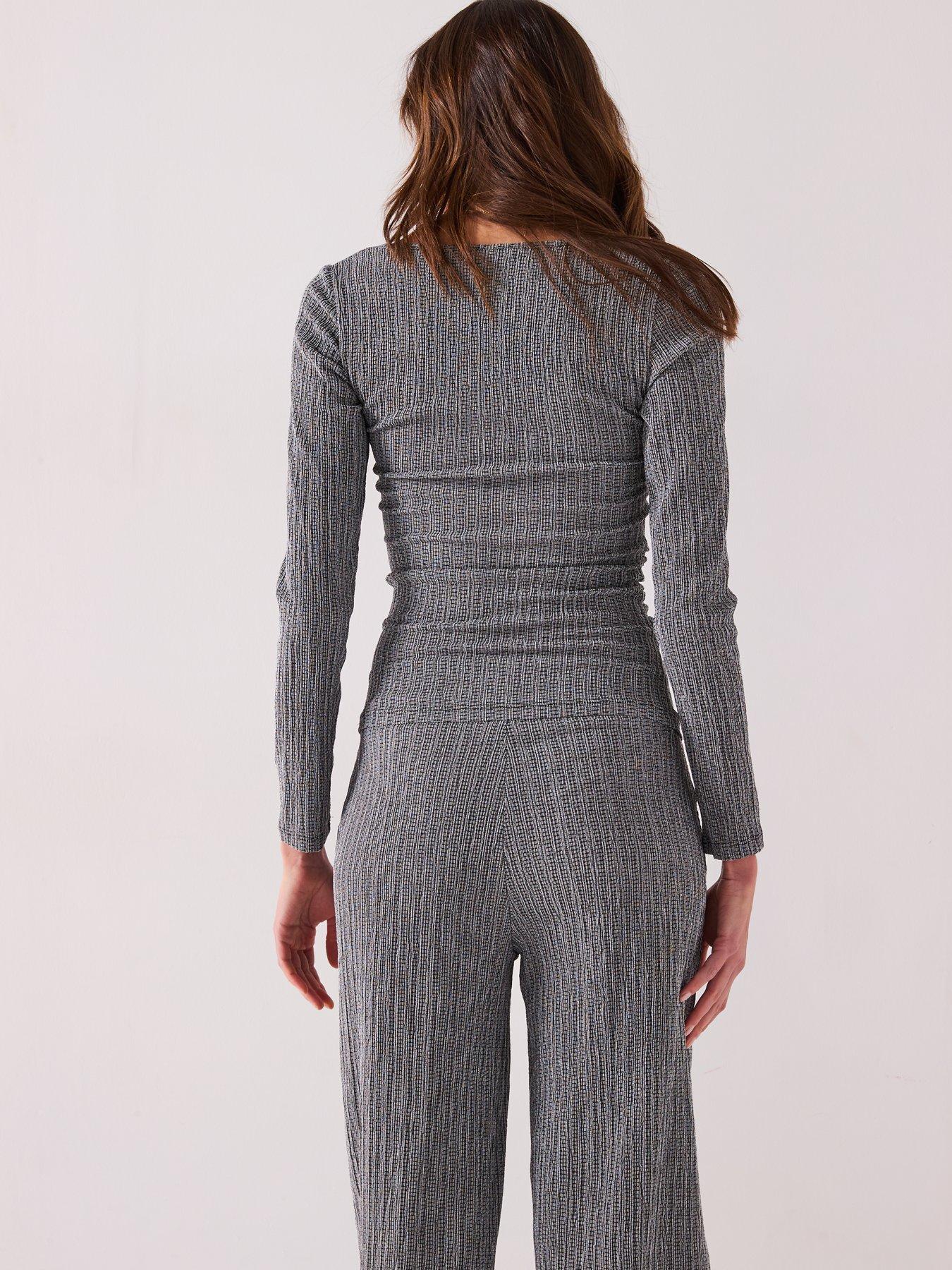 Image 2 of 6 of V by Very Textured Long Sleeve Top Co-Ord - Mono
