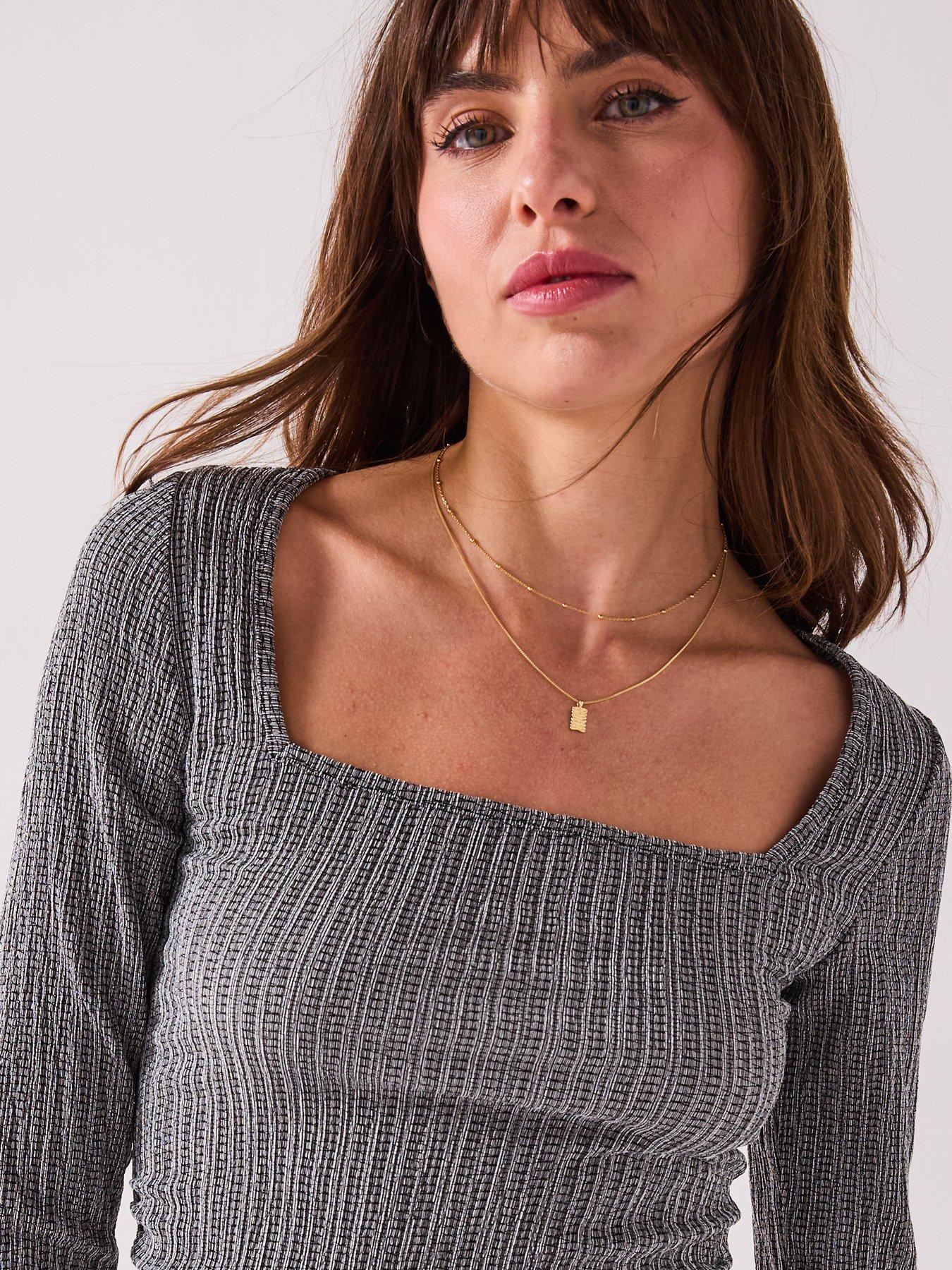 Image 4 of 6 of V by Very Textured Long Sleeve Top Co-Ord - Mono