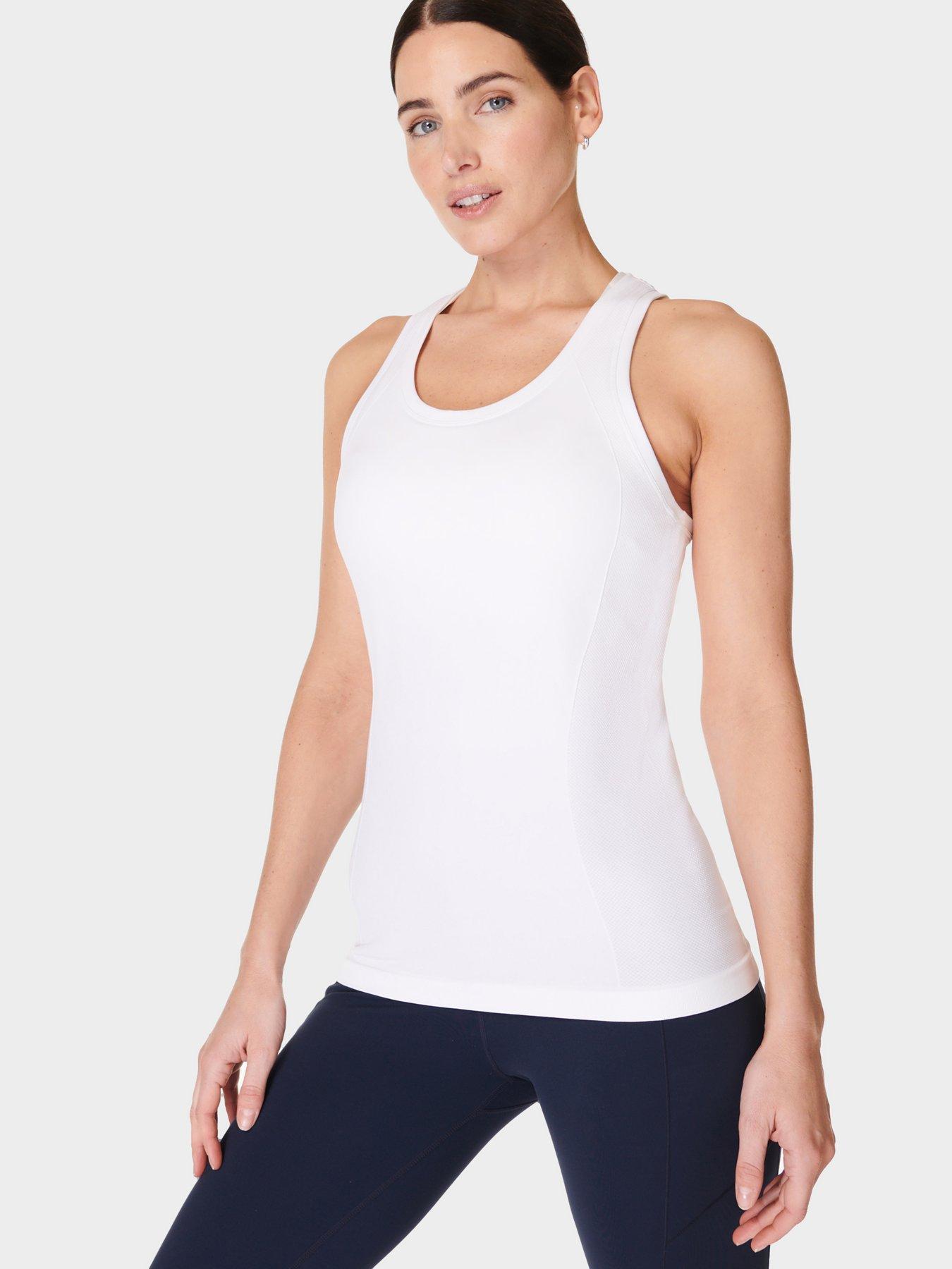 Sweaty Betty Womens Training Athlete Seamless Workout Tank Top - White