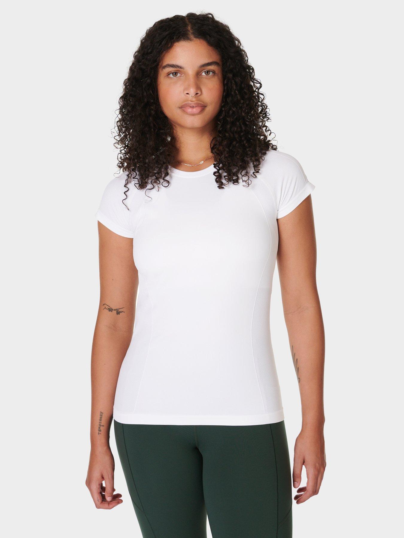Sweaty Betty Womens Training Athlete Seamless Workout T-Shirt - White