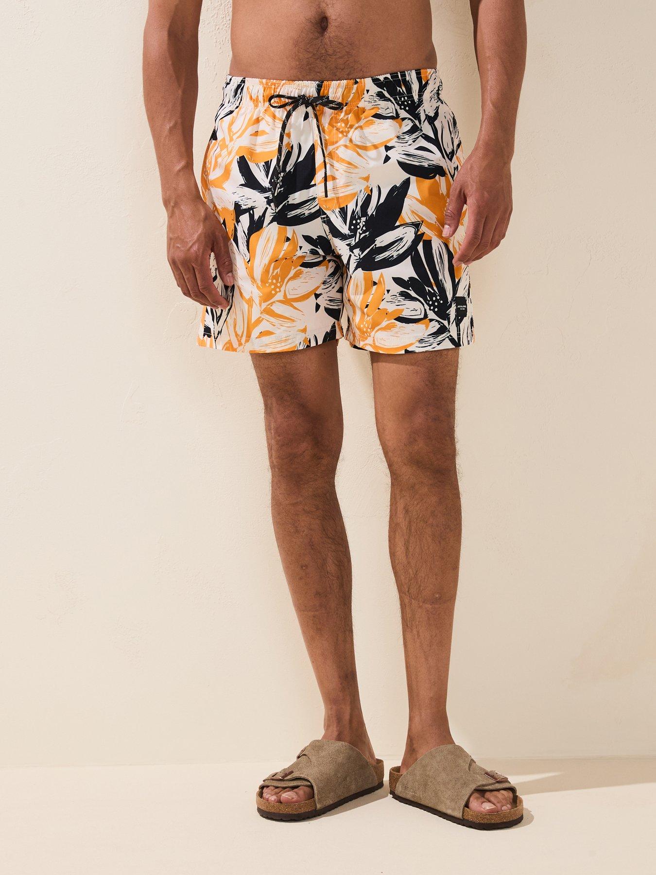 Image of Jack & Jones Maui Flower Print Swim Shorts - Buttercream