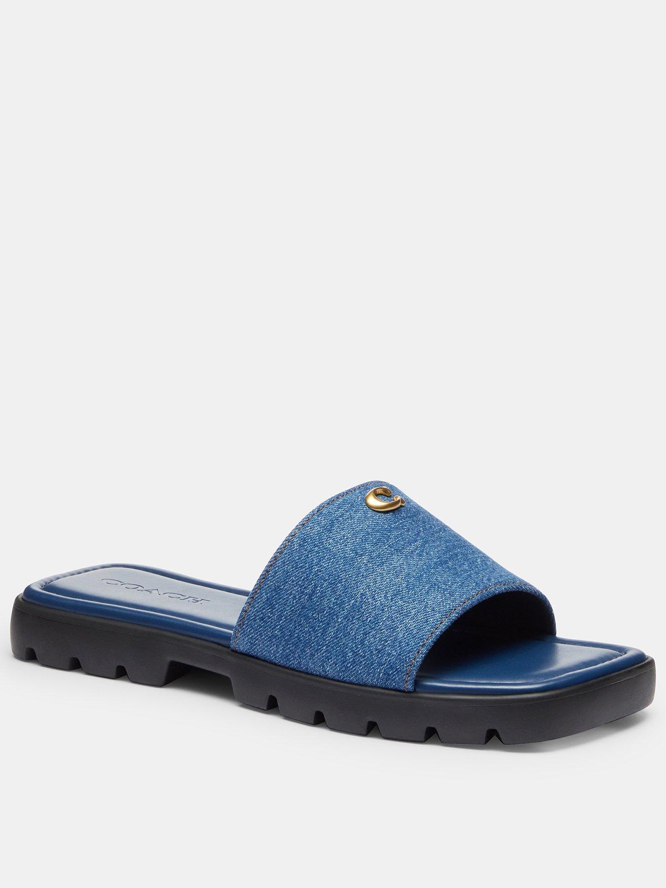Image 1 of 5 of COACH Florence Denim Sandals - Blue