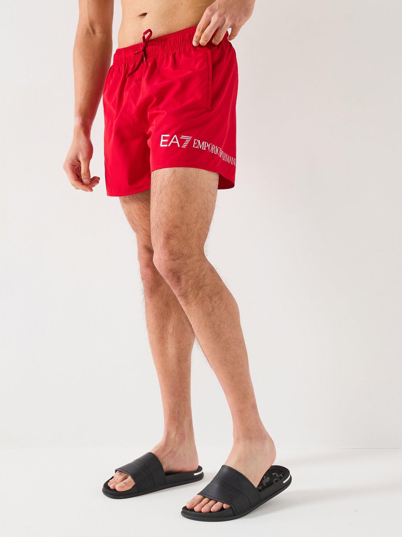 Image 1 of 6 of EA7 Emporio Armani Logo Swimshorts - Red