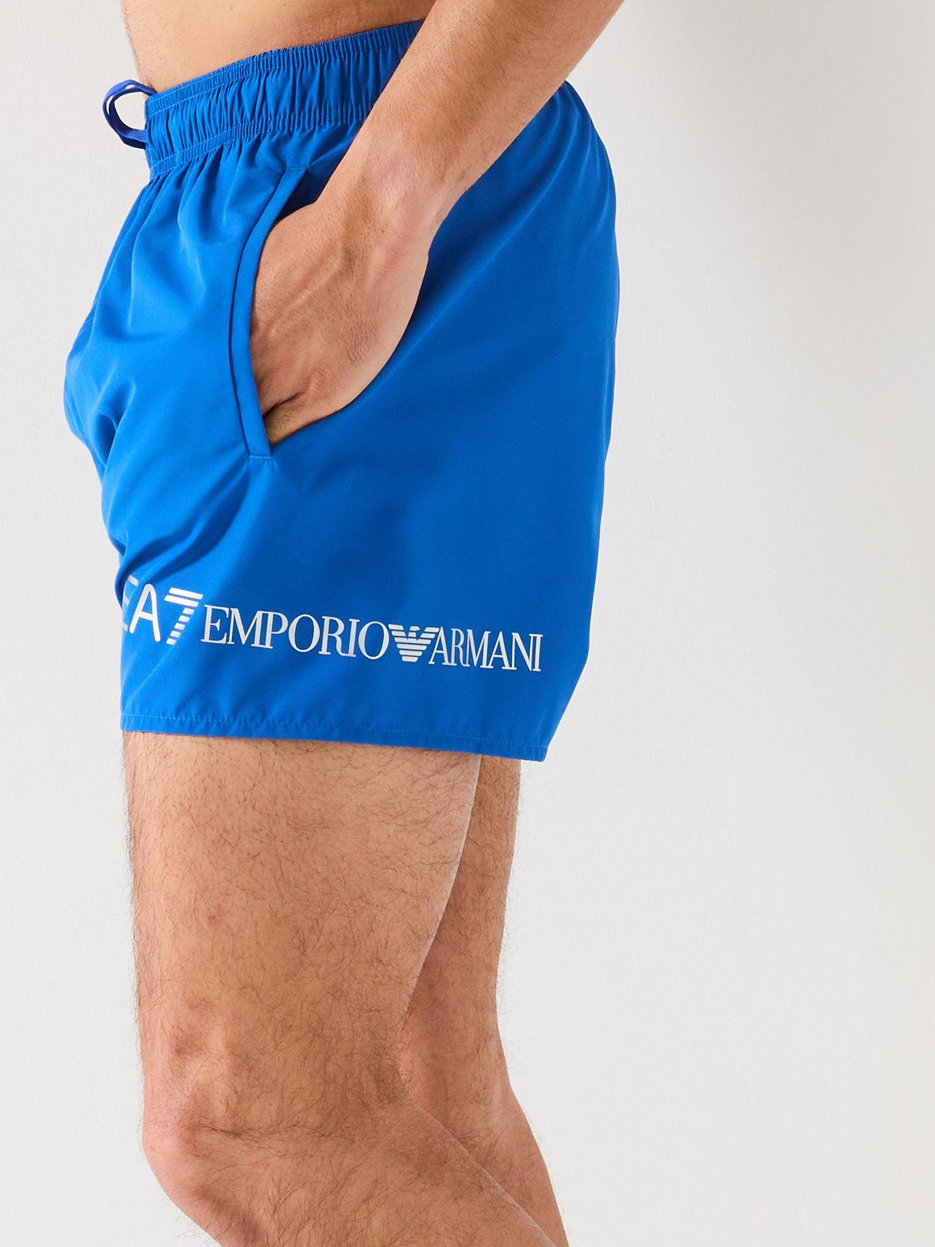 Image 4 of 4 of EA7 Emporio Armani Logo Swimshorts - Blue