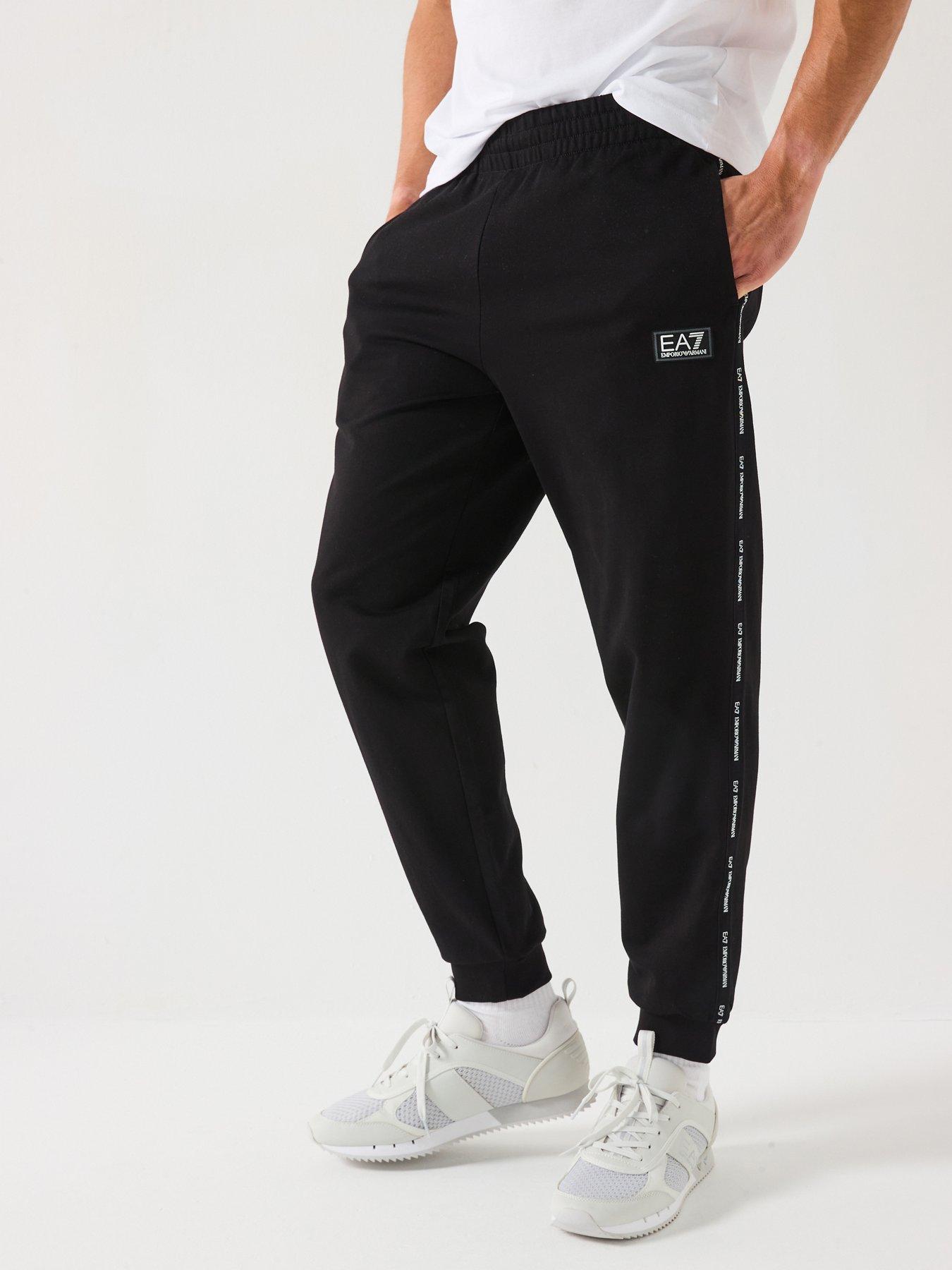 undefined Ea7 Emporio Armani Sporty Logo Taped Joggers - Black
