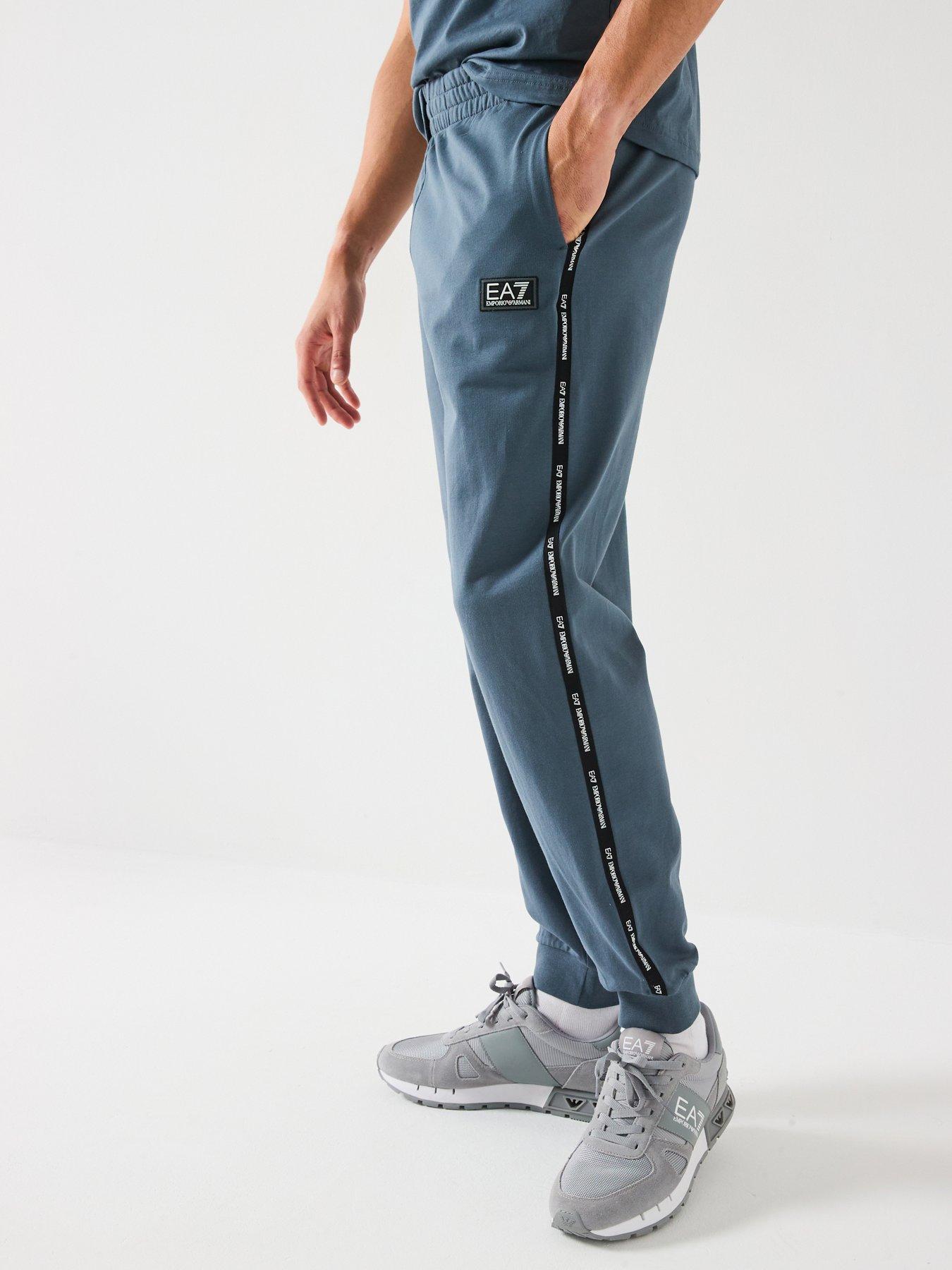 undefined Ea7 Emporio Armani Sporty Logo Taped Joggers - Dark Grey