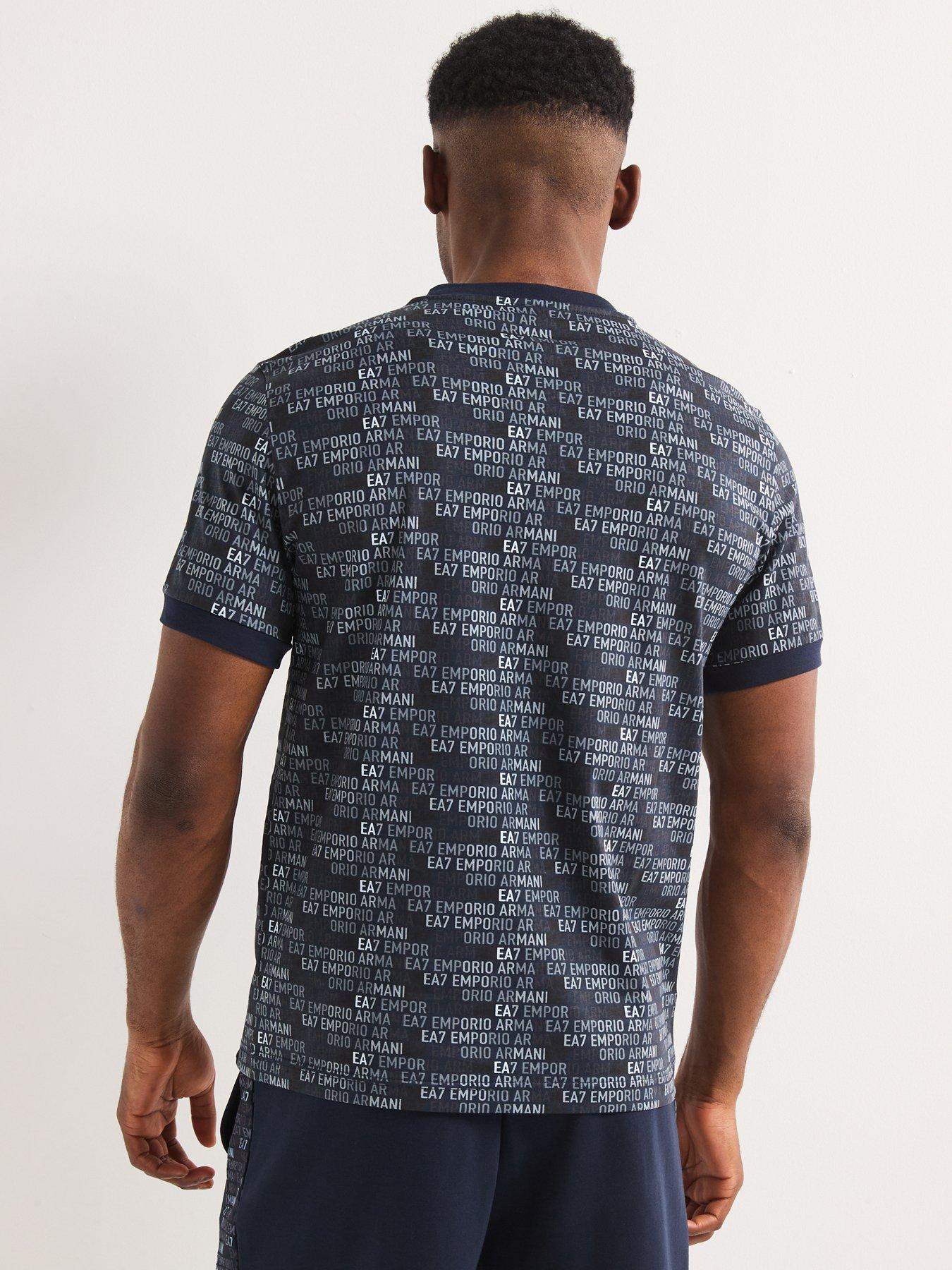 Image 2 of 4 of EA7 Emporio Armani Train Graphic Monogram T-Shirt - Dark Blue