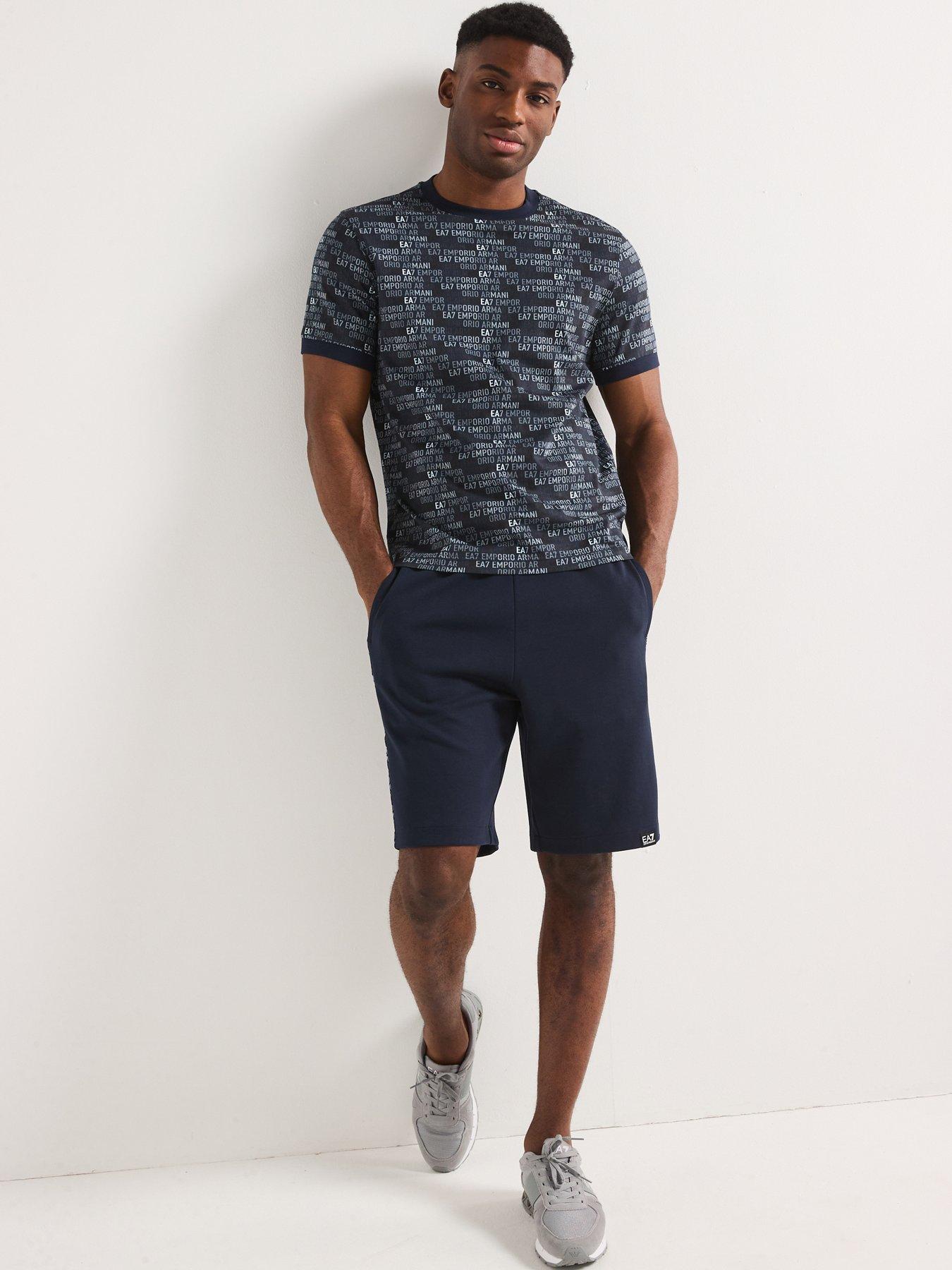Image 3 of 4 of EA7 Emporio Armani Train Graphic Monogram T-Shirt - Dark Blue