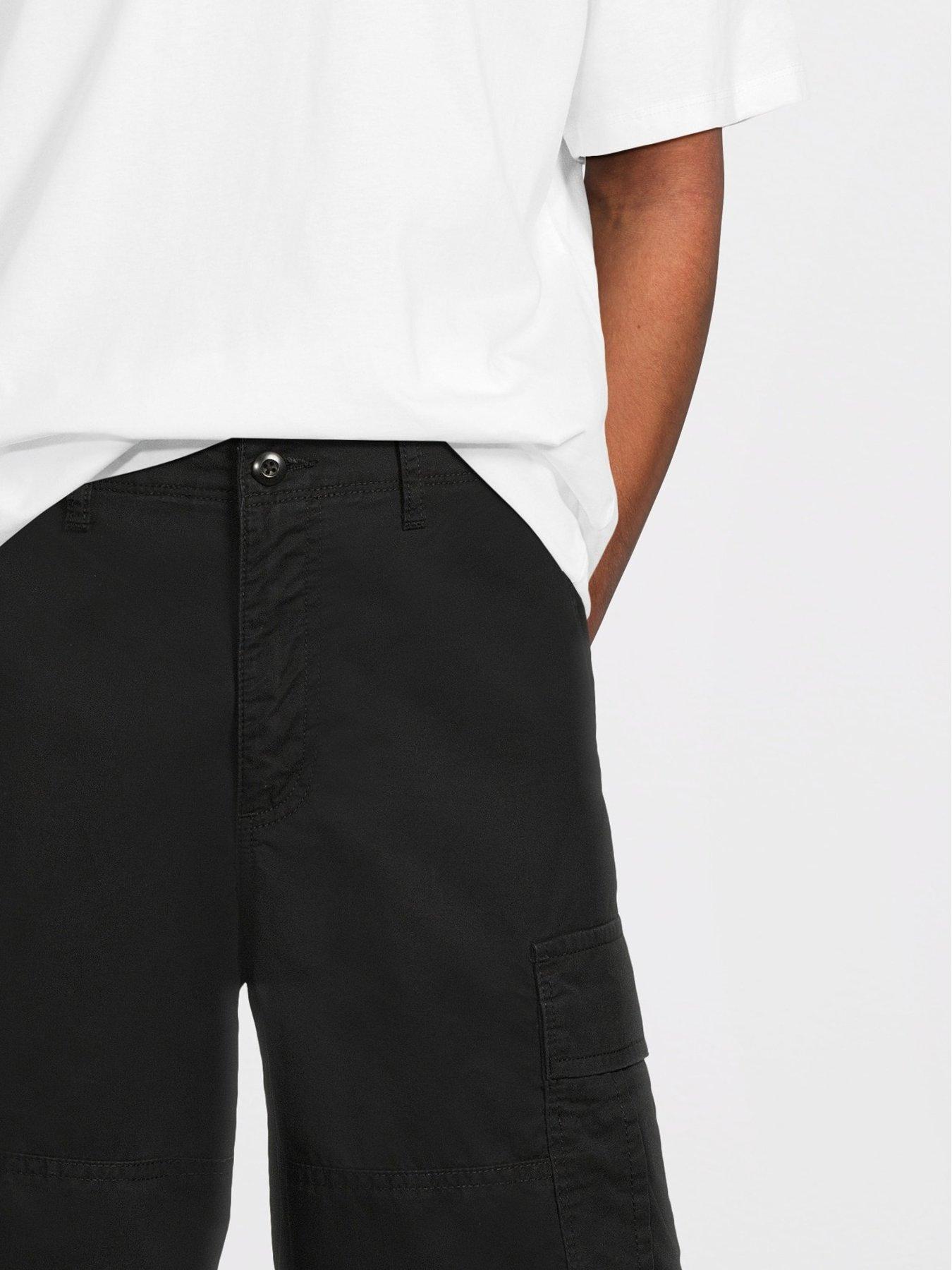 Image 6 of 6 of Jack & Jones Jack &amp; Jones Cole Mateo Cargo Shorts Mid Length 2pk - Black