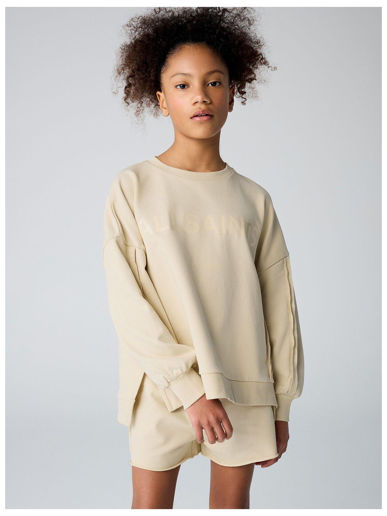 Image of smALLSAINTS All Saints Raw Hem Sweat Set - Beige