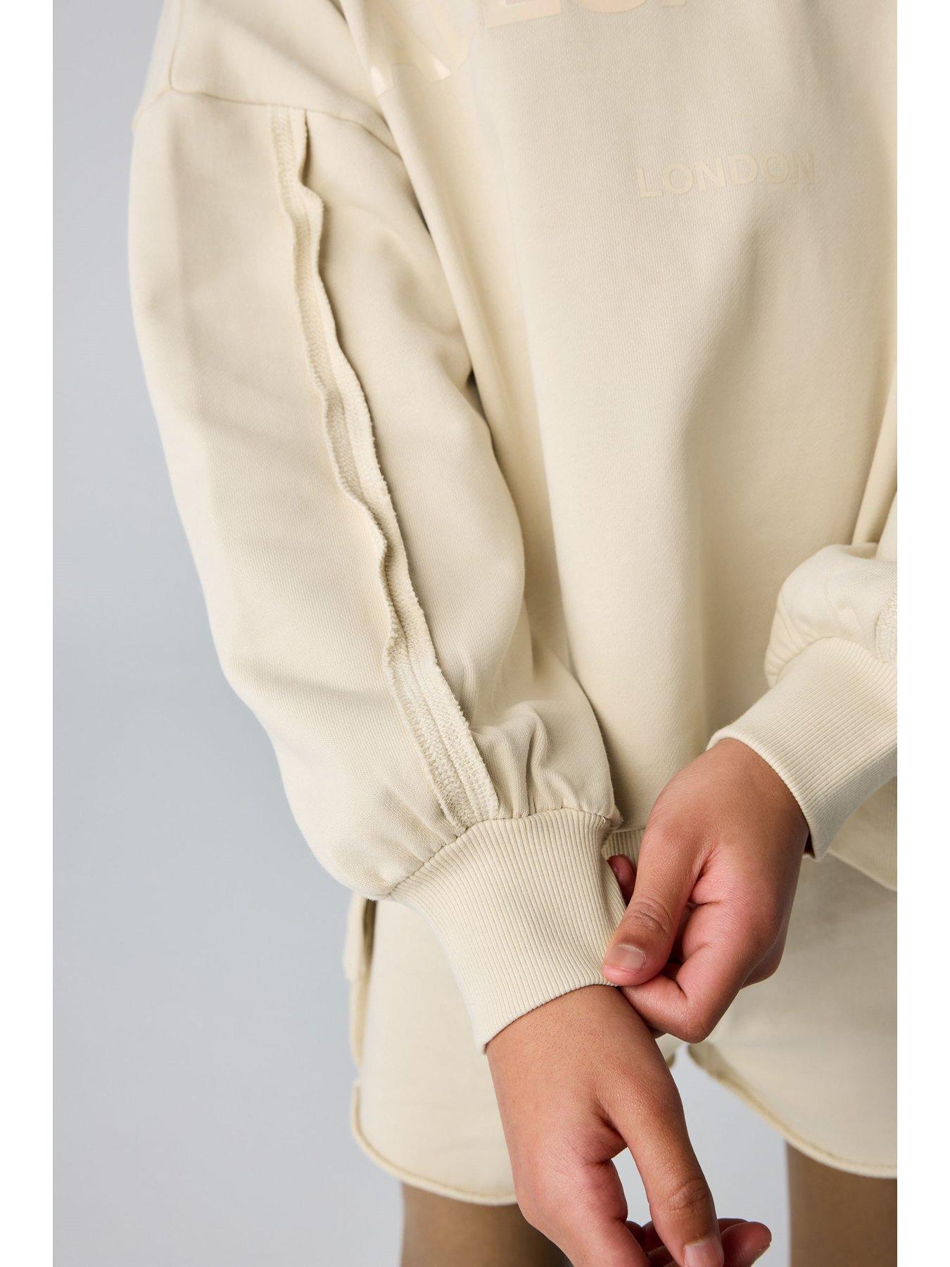 smallsaints-all-saints-raw-hem-sweat-set-beigedetail