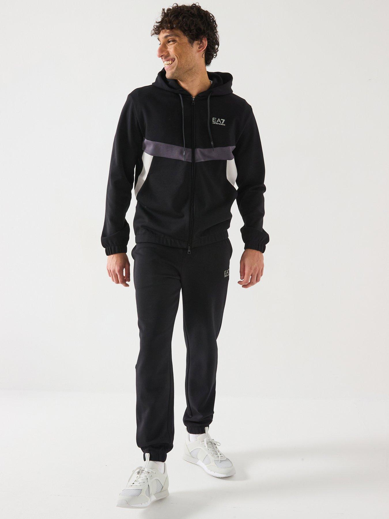 Image 1 of 6 of EA7 Emporio Armani Colour Block Tracksuit - Black
