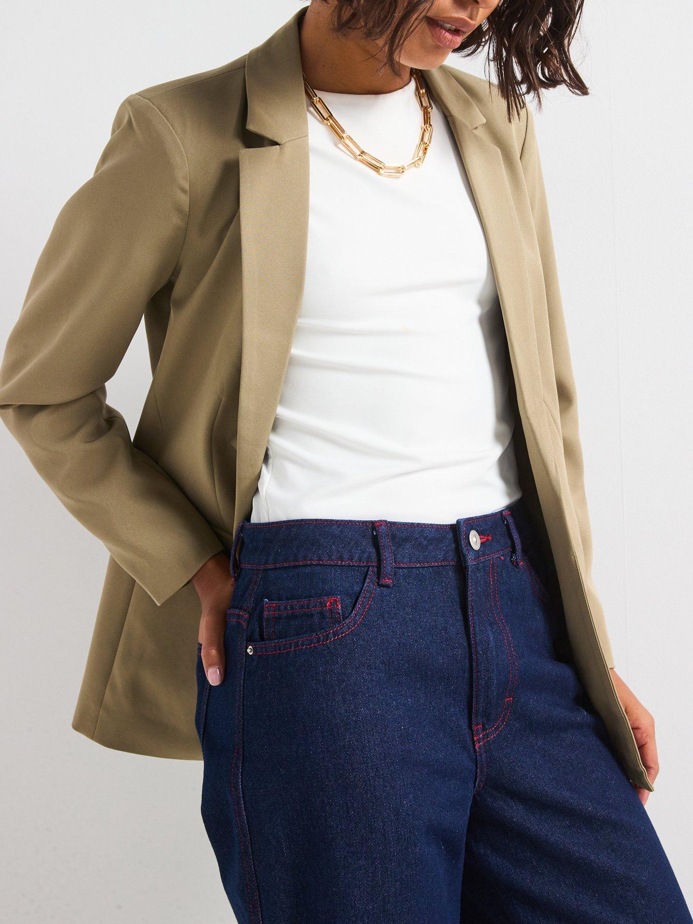 Image 4 of 6 of PIECES Oversized Blazer - Green