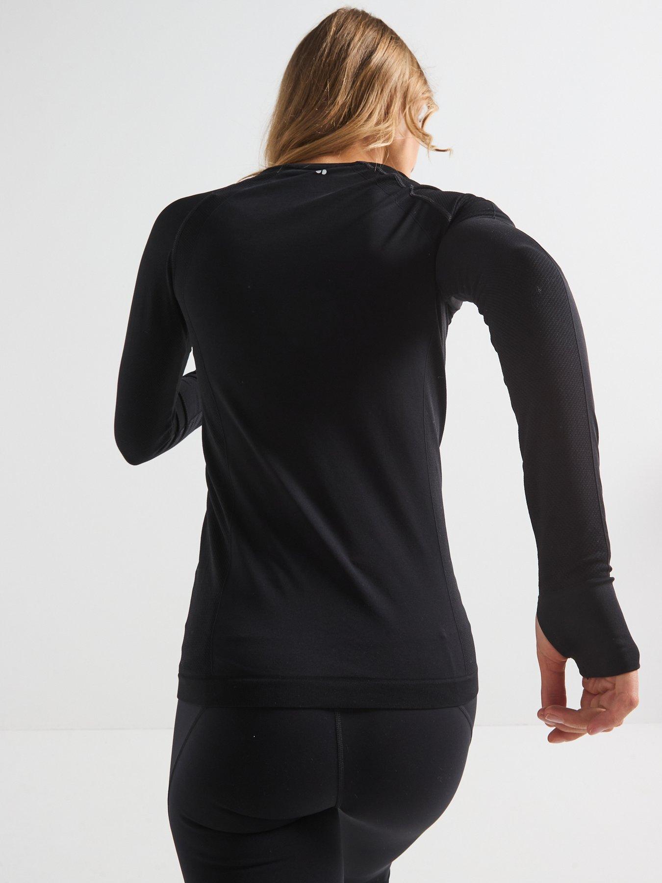 Image 2 of 6 of Sweaty Betty Womens Training Athlete Seamless Workout Long Sleeve Top - Black