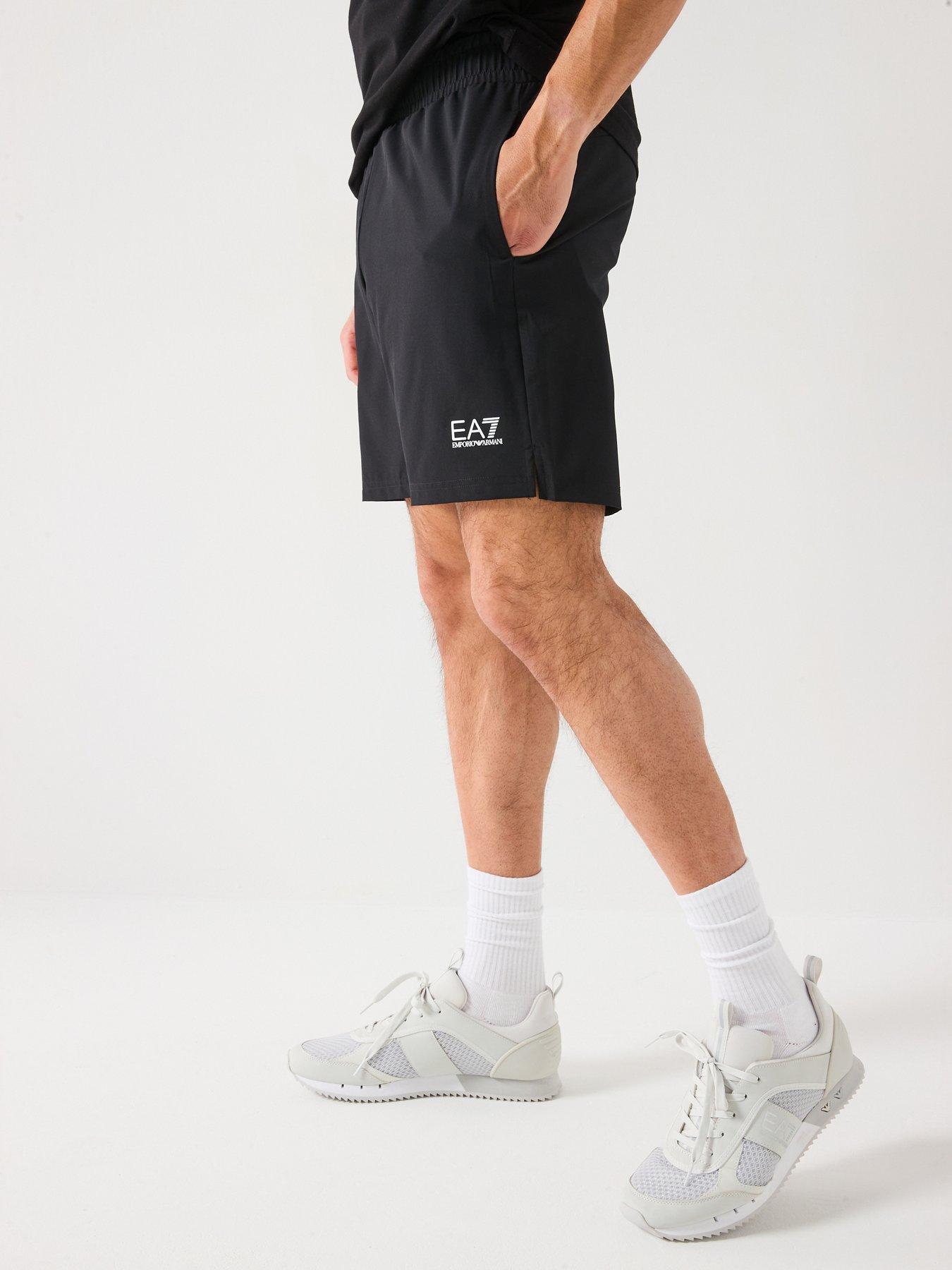 EA7 Emporio Armani Logo Technical Shorts - Black