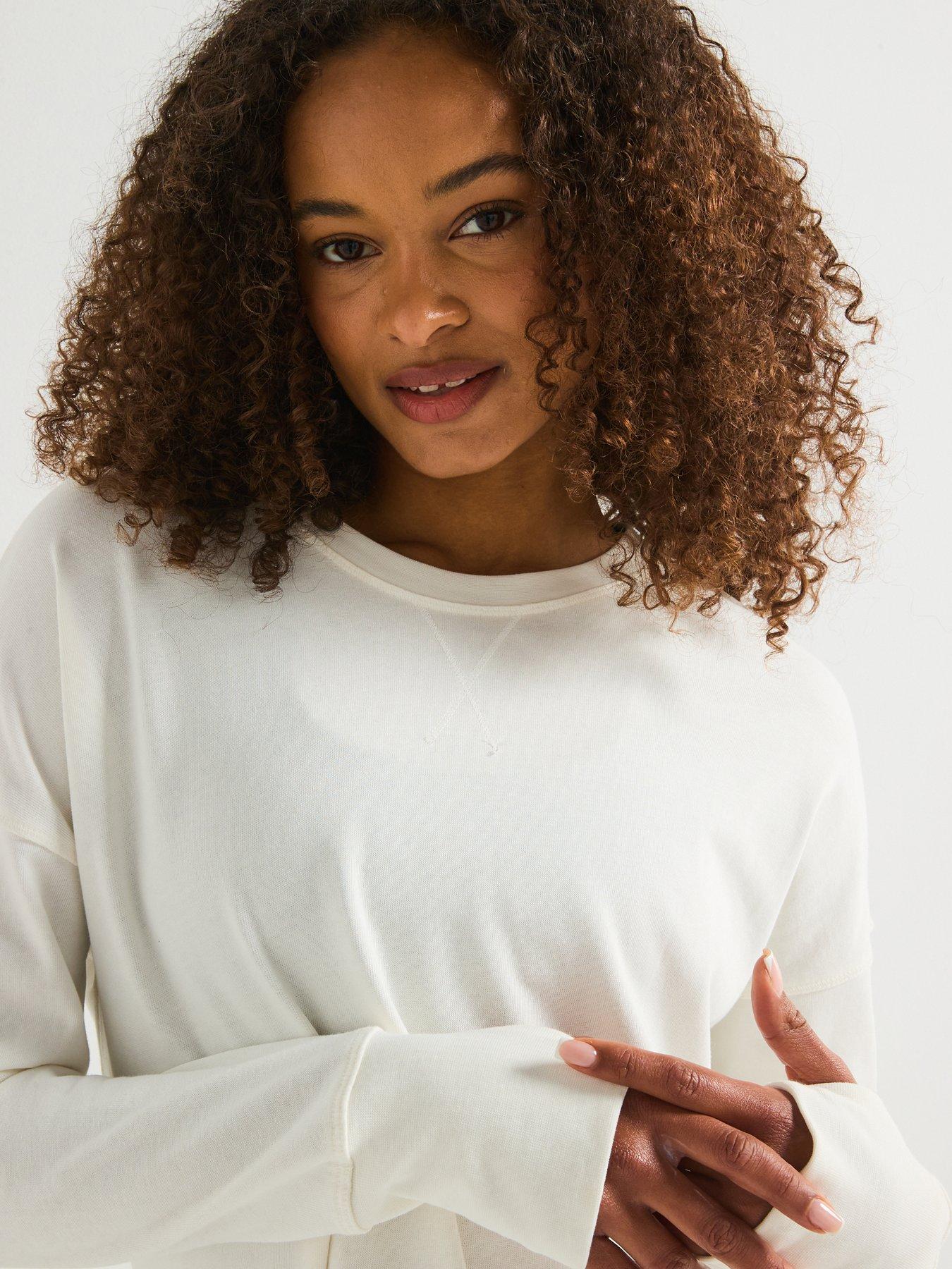 Image 5 of 6 of Sweaty Betty Womens Training After Class Longline Sweatshirt - White