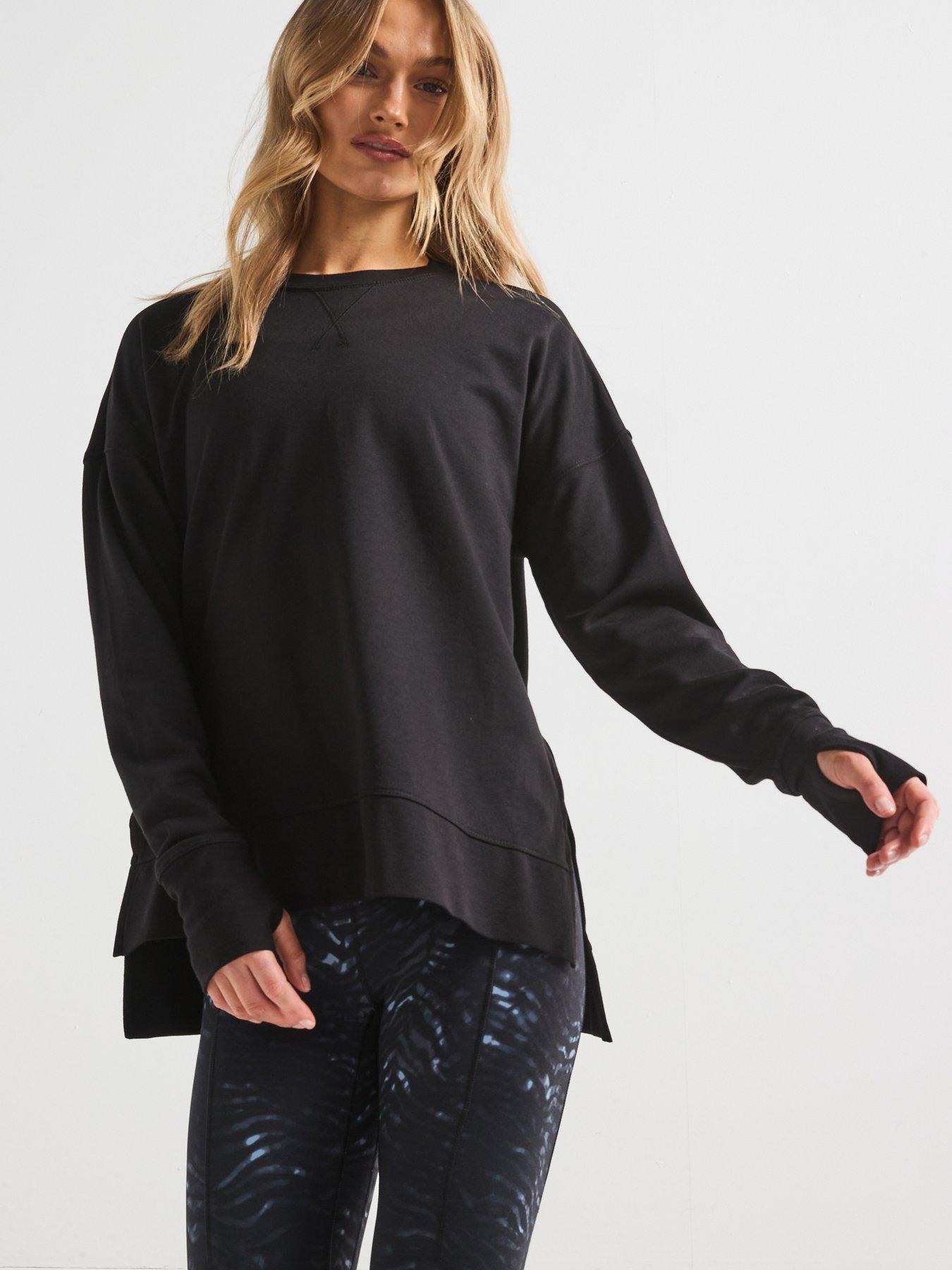 Sweaty Betty Womens Training After Class Longline Sweatshirt - Black