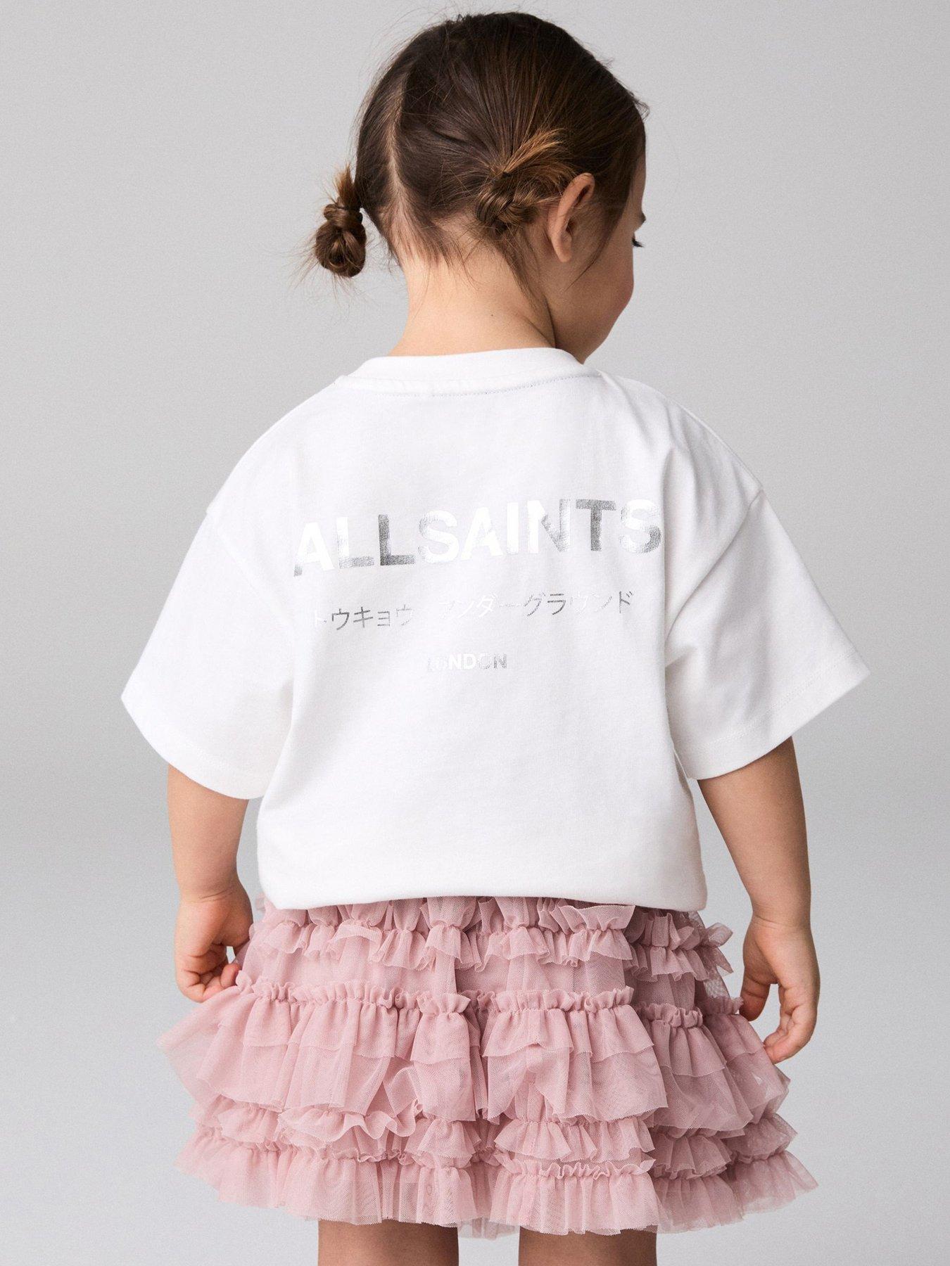 Image 2 of 6 of smALLSAINTS Younger Girls T-shirt - White / Silver