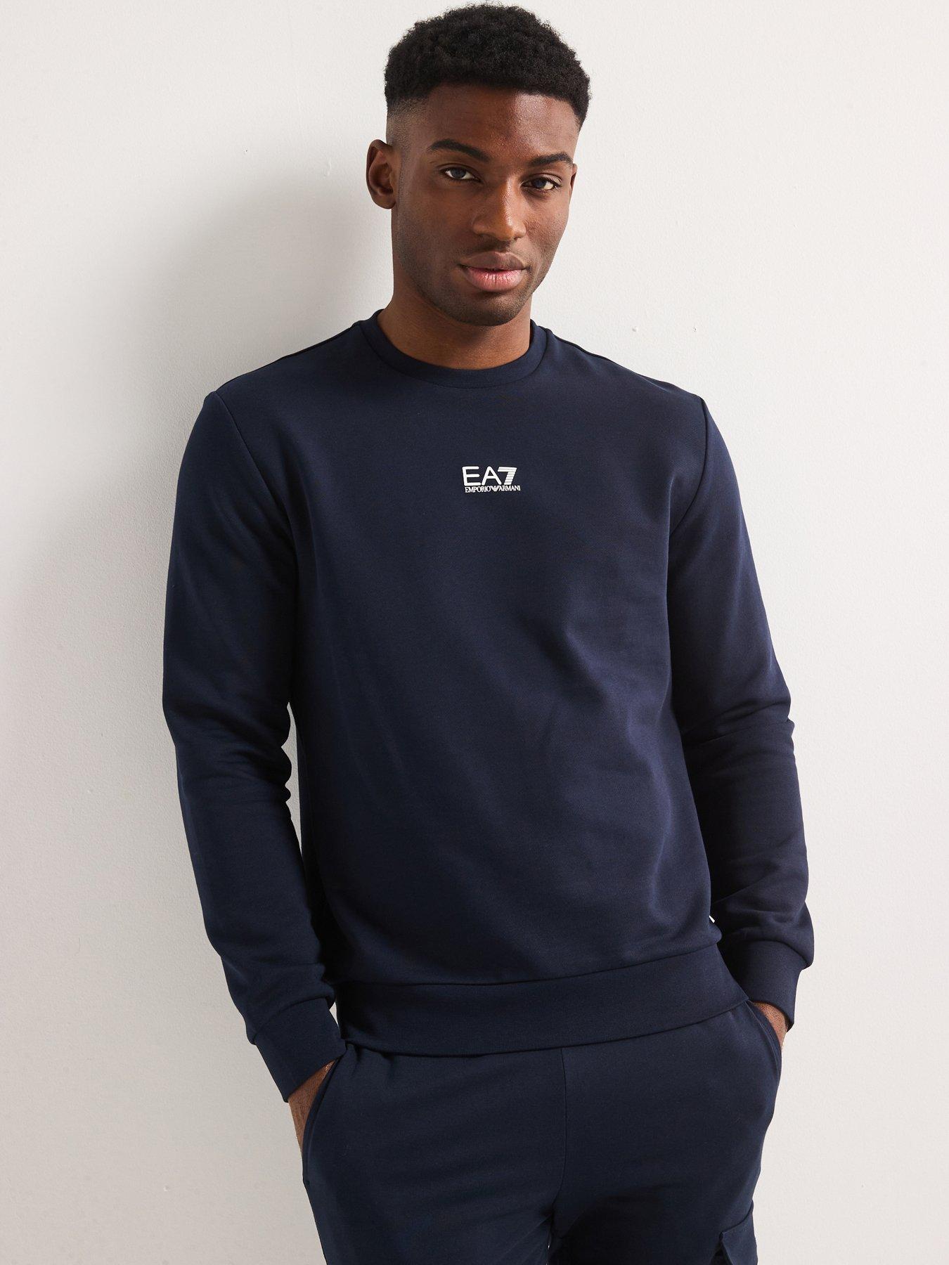 Image 1 of 5 of EA7 Emporio Armani Core ID Logo Crew Neck Sweatshirt - Dark Blue