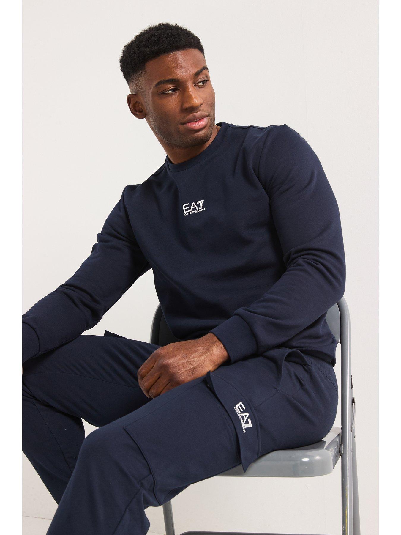 Image 4 of 5 of EA7 Emporio Armani Core ID Logo Crew Neck Sweatshirt - Dark Blue