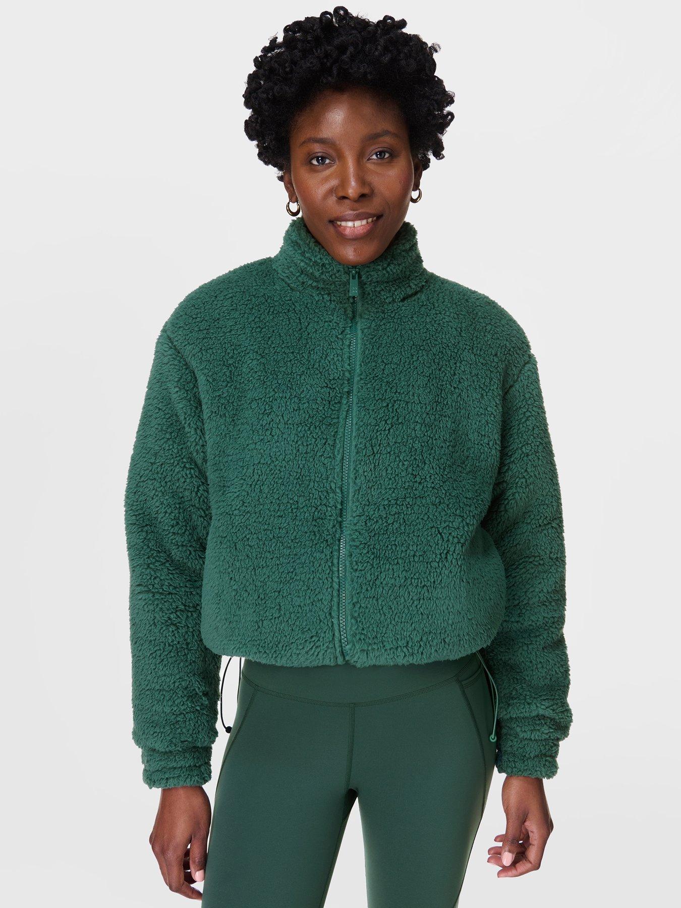 Sweaty Betty Womens Training Canyon Fleece Zip Up - Green - Green
