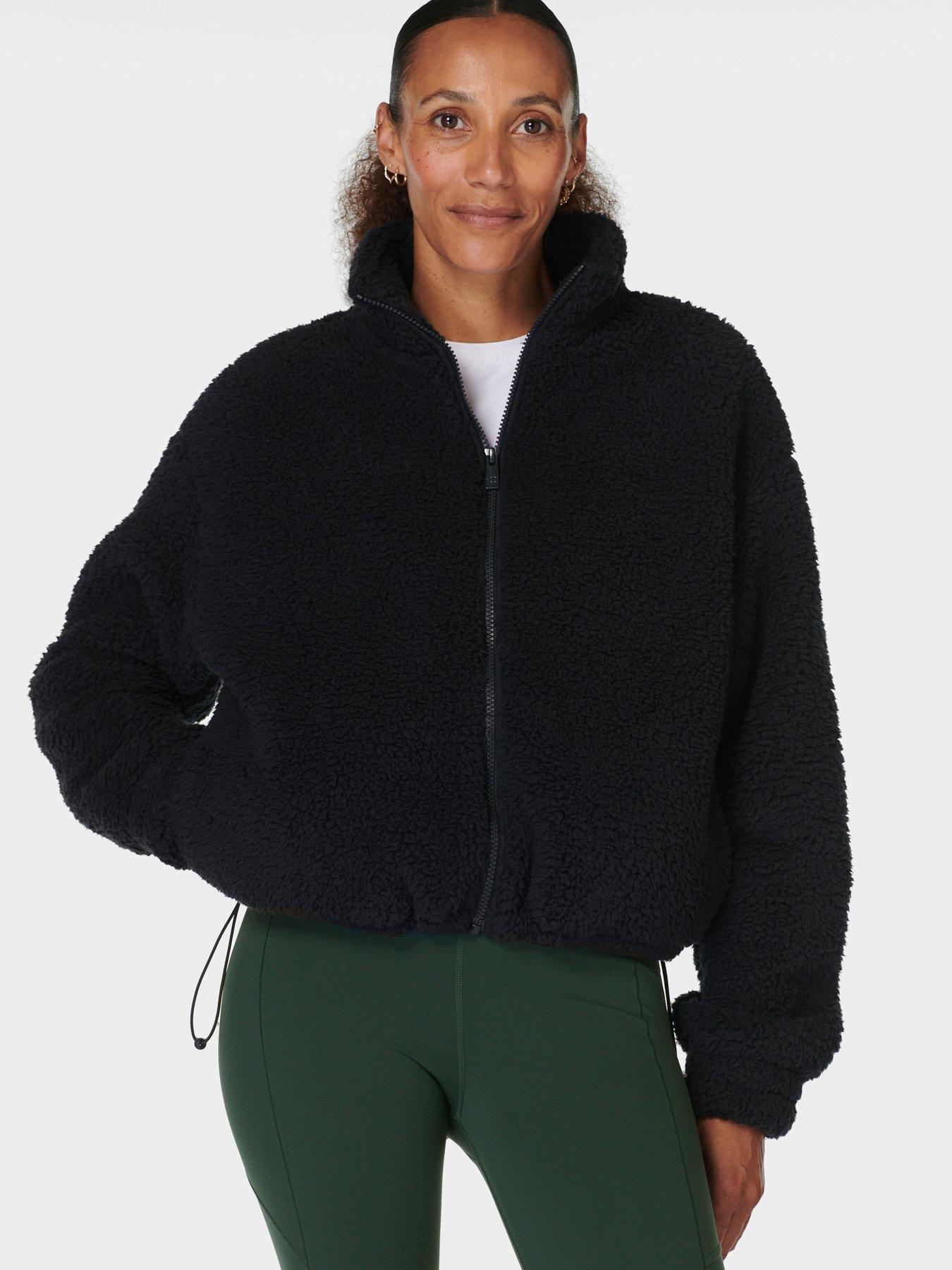 Image of Sweaty Betty Womens Training Canyon Fleece Zip Up - Black