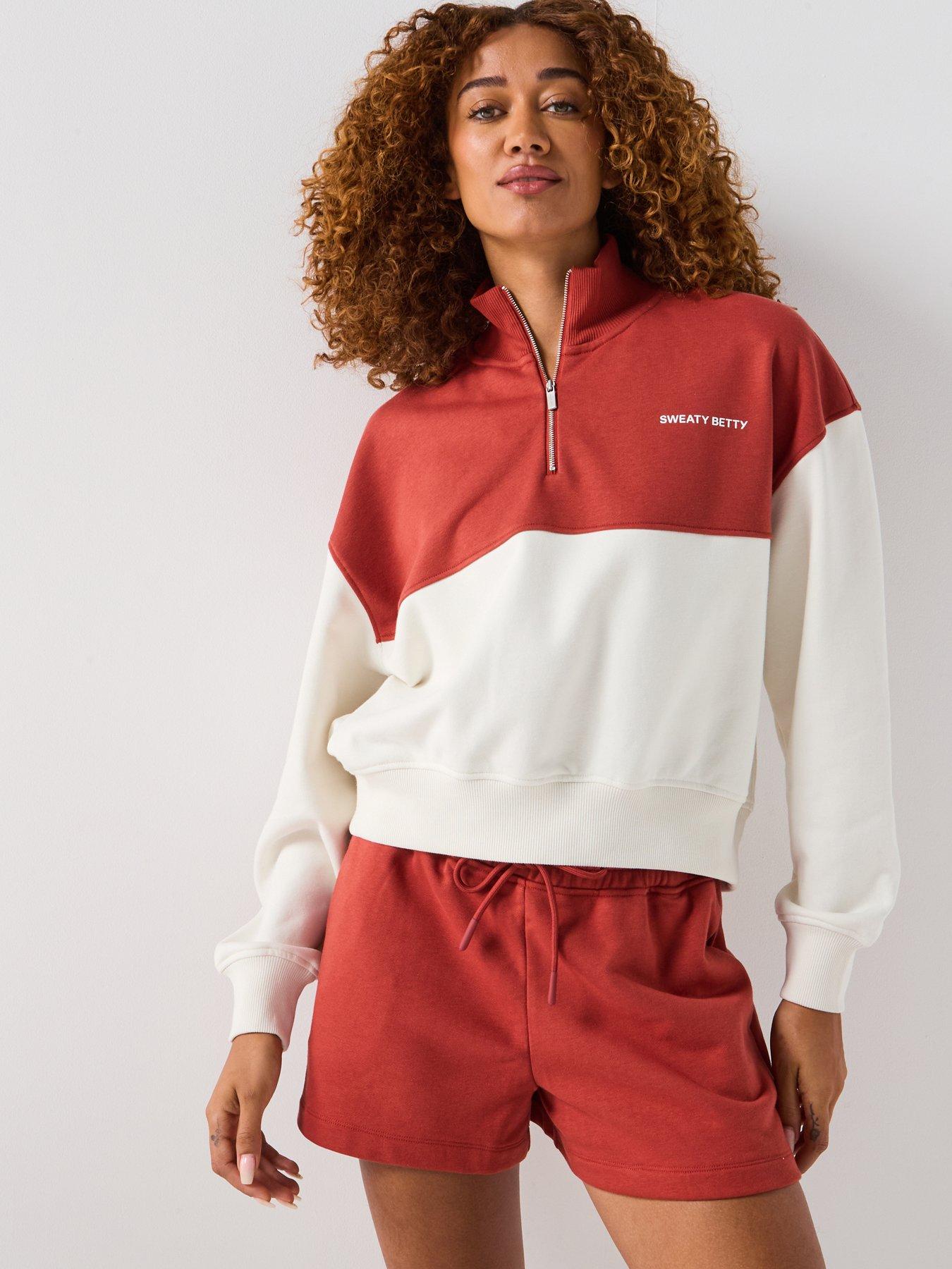 Image 1 of 5 of Sweaty Betty Womens Training Revive Crop Half Zip - White