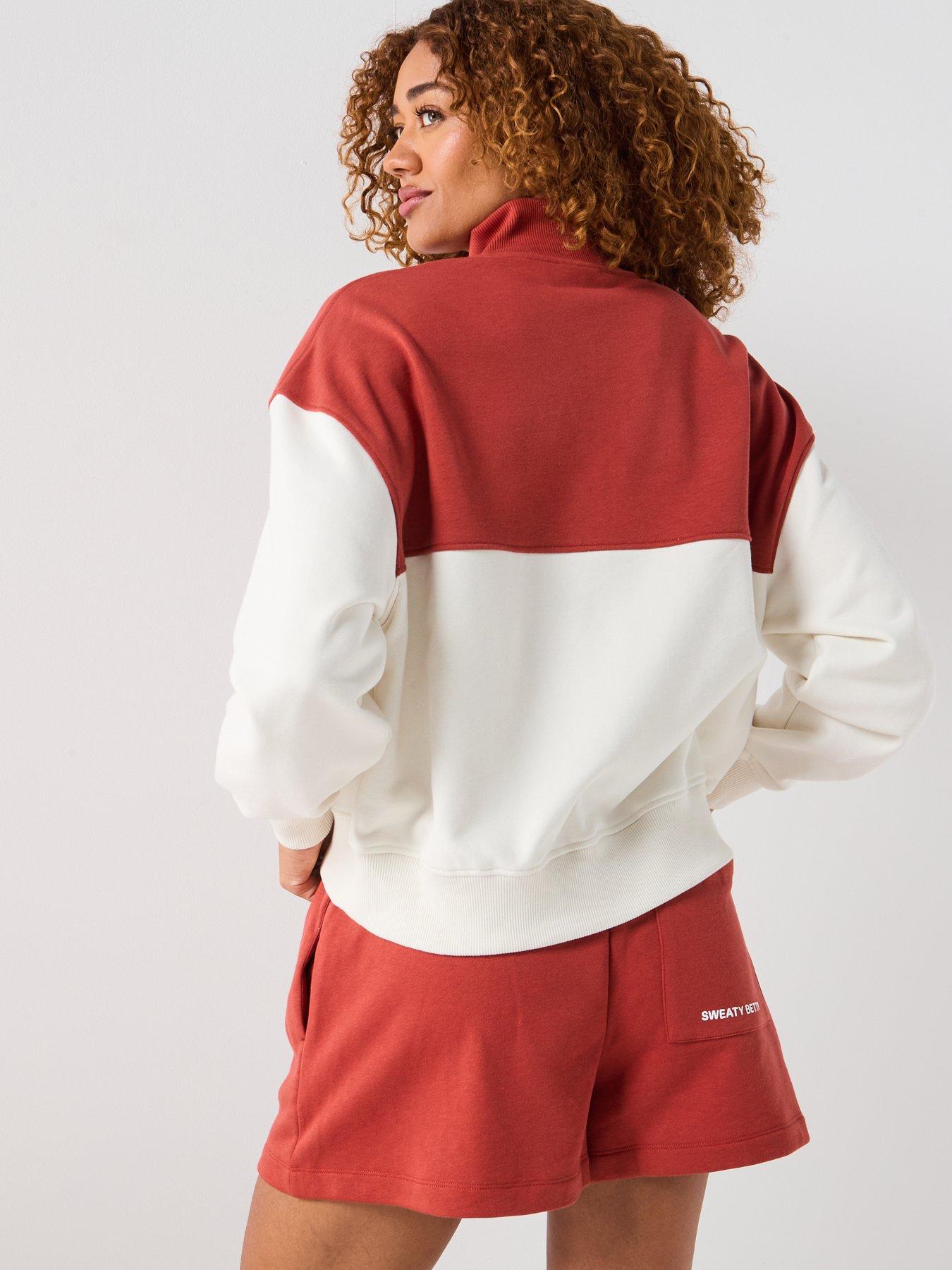 Image 2 of 5 of Sweaty Betty Womens Training Revive Crop Half Zip - White
