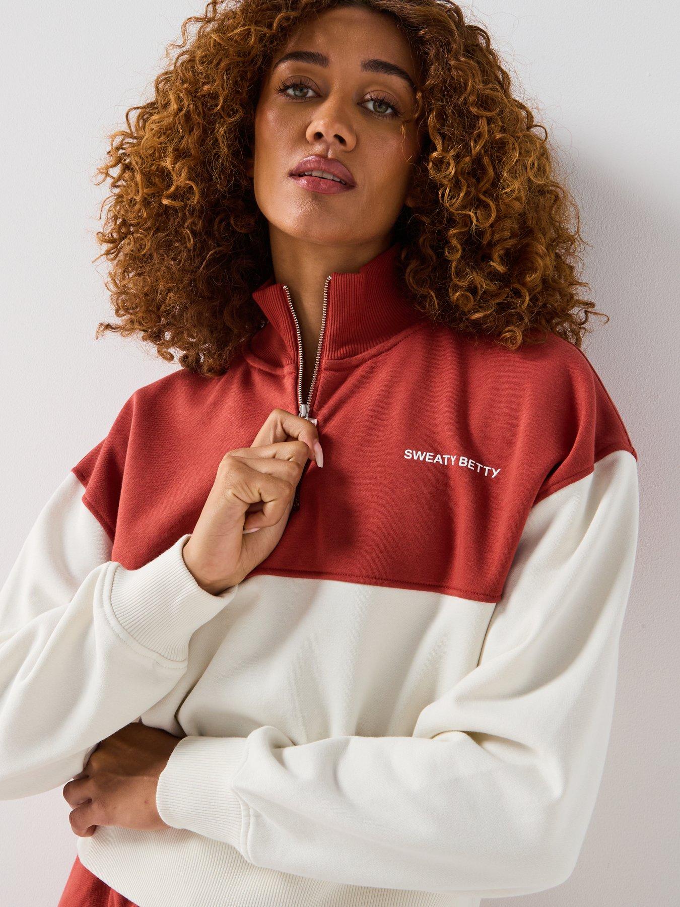 Image 4 of 5 of Sweaty Betty Womens Training Revive Crop Half Zip - White